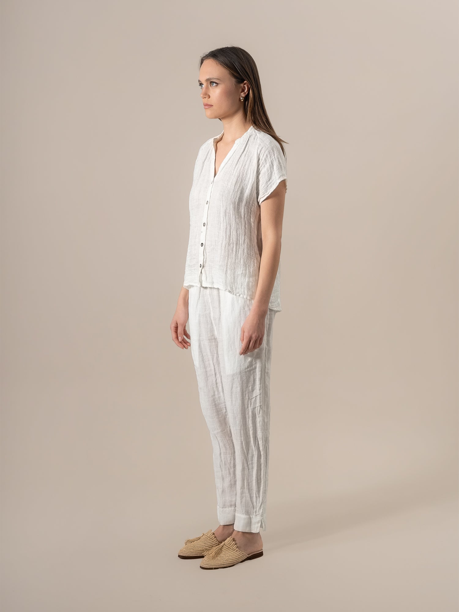 Camicia Primavera Increspato Latte CAMICIA PRIMAVERA increspato 33 Bottega Di Brunella 