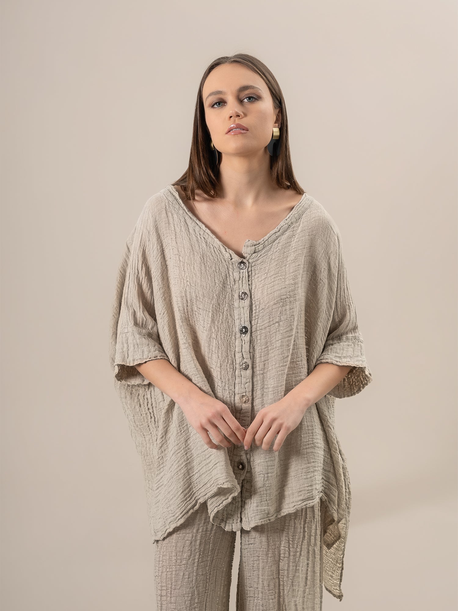 Casacca Bellatrix Garzata Naturale CASACCA BELLATRIX GARZATA 12 Bottega Di Brunella 