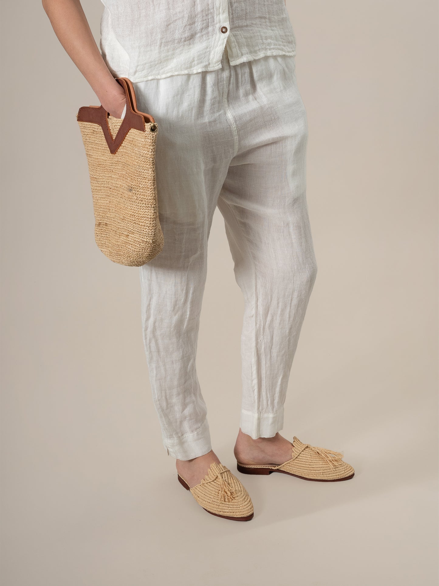 Pantalone Pegaso Battista Latte PANTALONE PEGASO battista 33 Bottega Di Brunella 