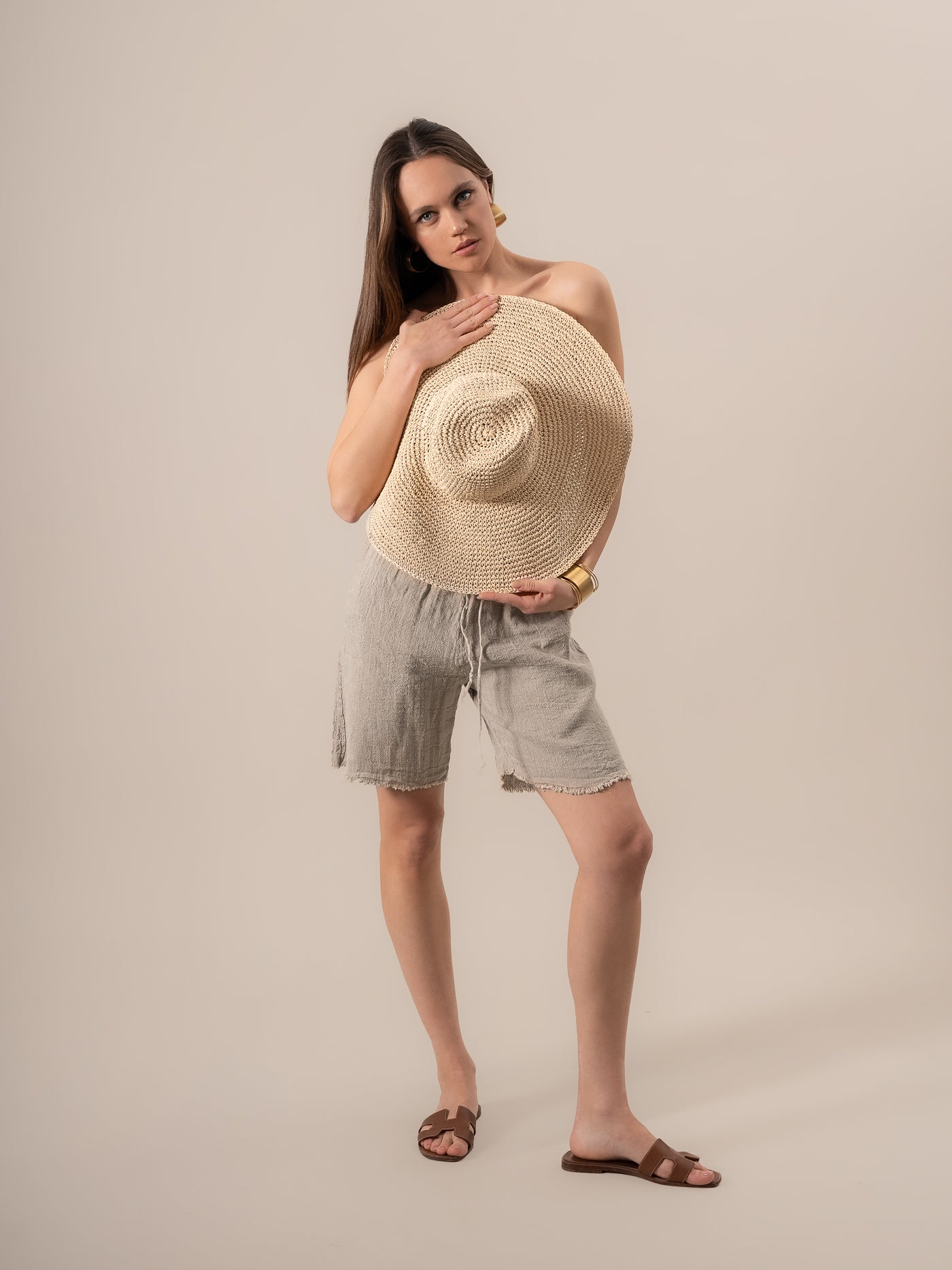 Shorts Amalfi Assisi Pesante Naturale SHORT AMALFI ASSISI PESANTE 12 Bottega Di Brunella 