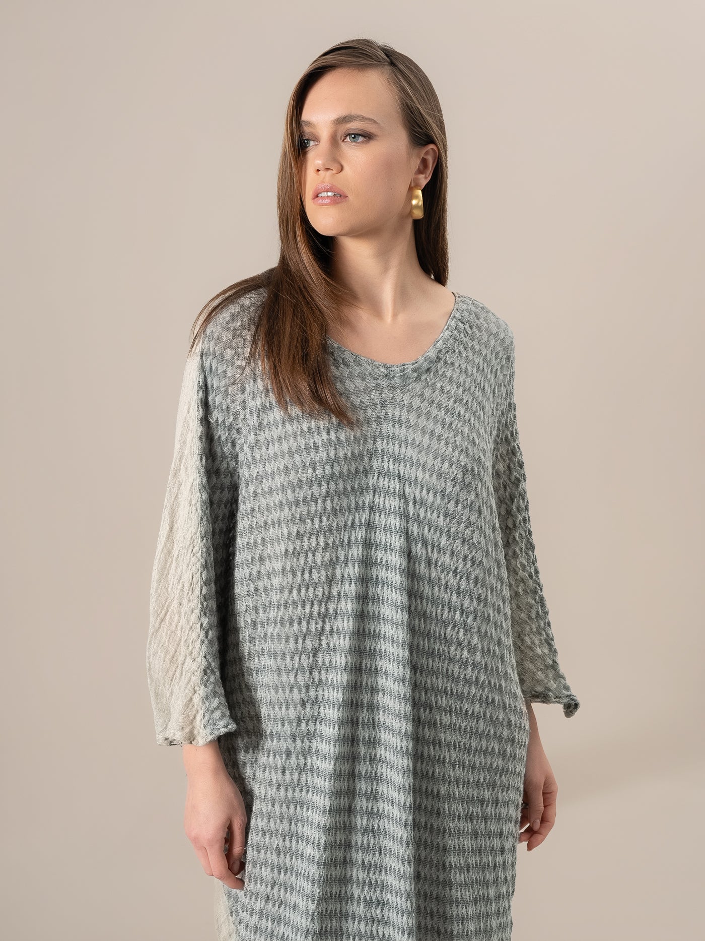Vestito Colosseo Mezzoscacco Naturale VESTITO COLOSSEO MEZZO SCACCO 12 Bottega Di Brunella 