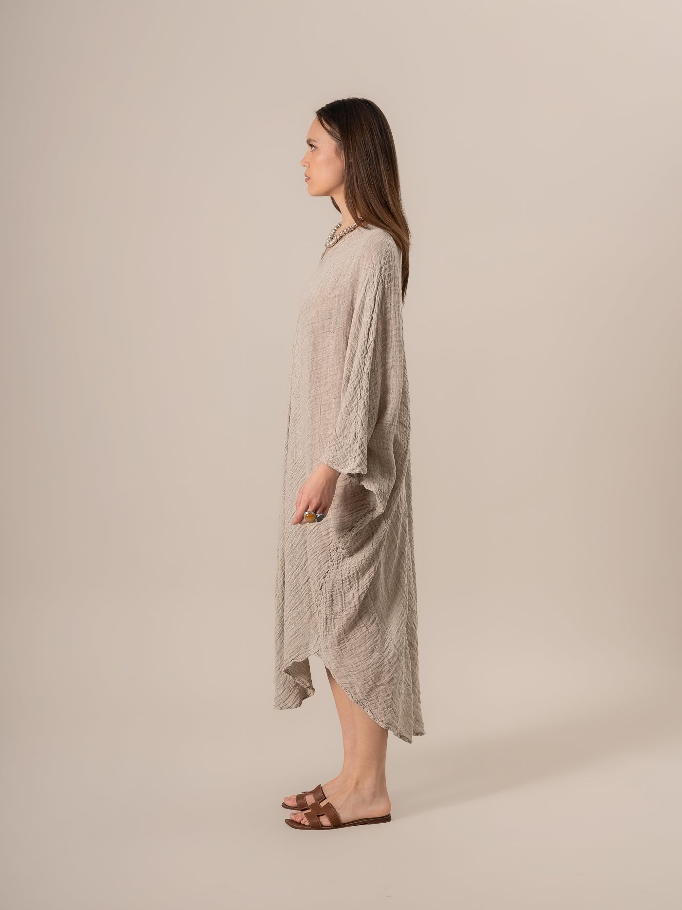 Vestito Fausta Garzata Naturale VESTITO FAUSTA garzata 12 Bottega Di Brunella 