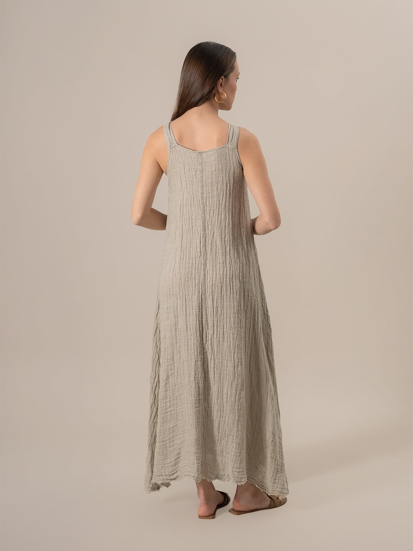 Vestito Maxi Timo Increspato Naturale VESTITO MX TIMO increspato 12 Bottega Di Brunella 