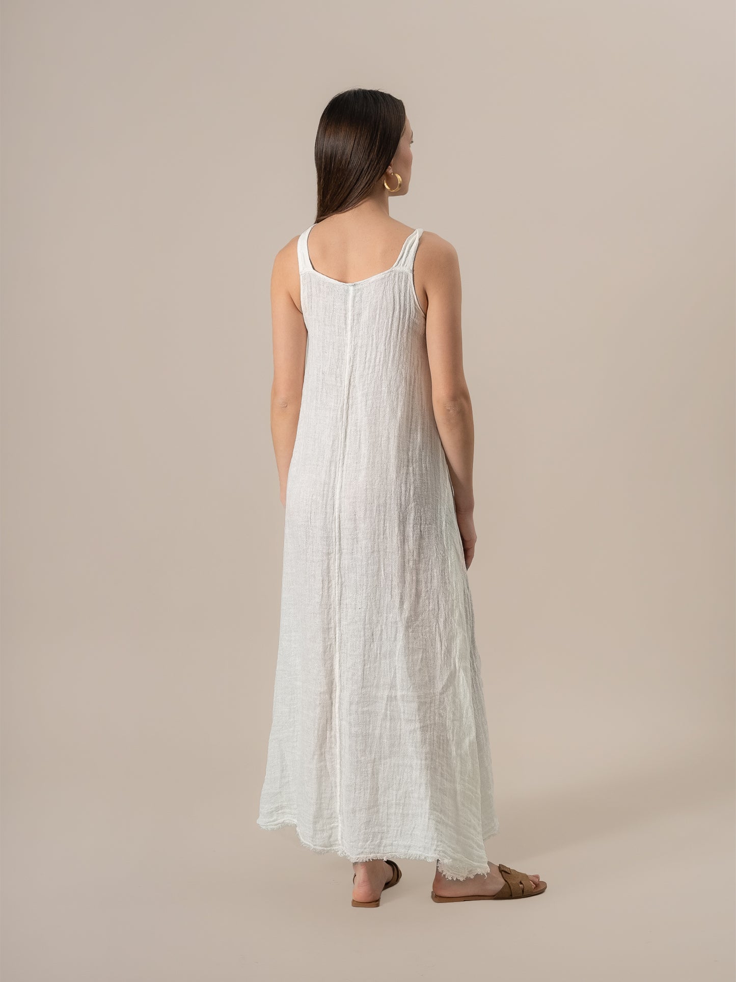 Vestito Maxi Timo Increspato Latte VESTITO MX TIMO increspato 33 Bottega Di Brunella 