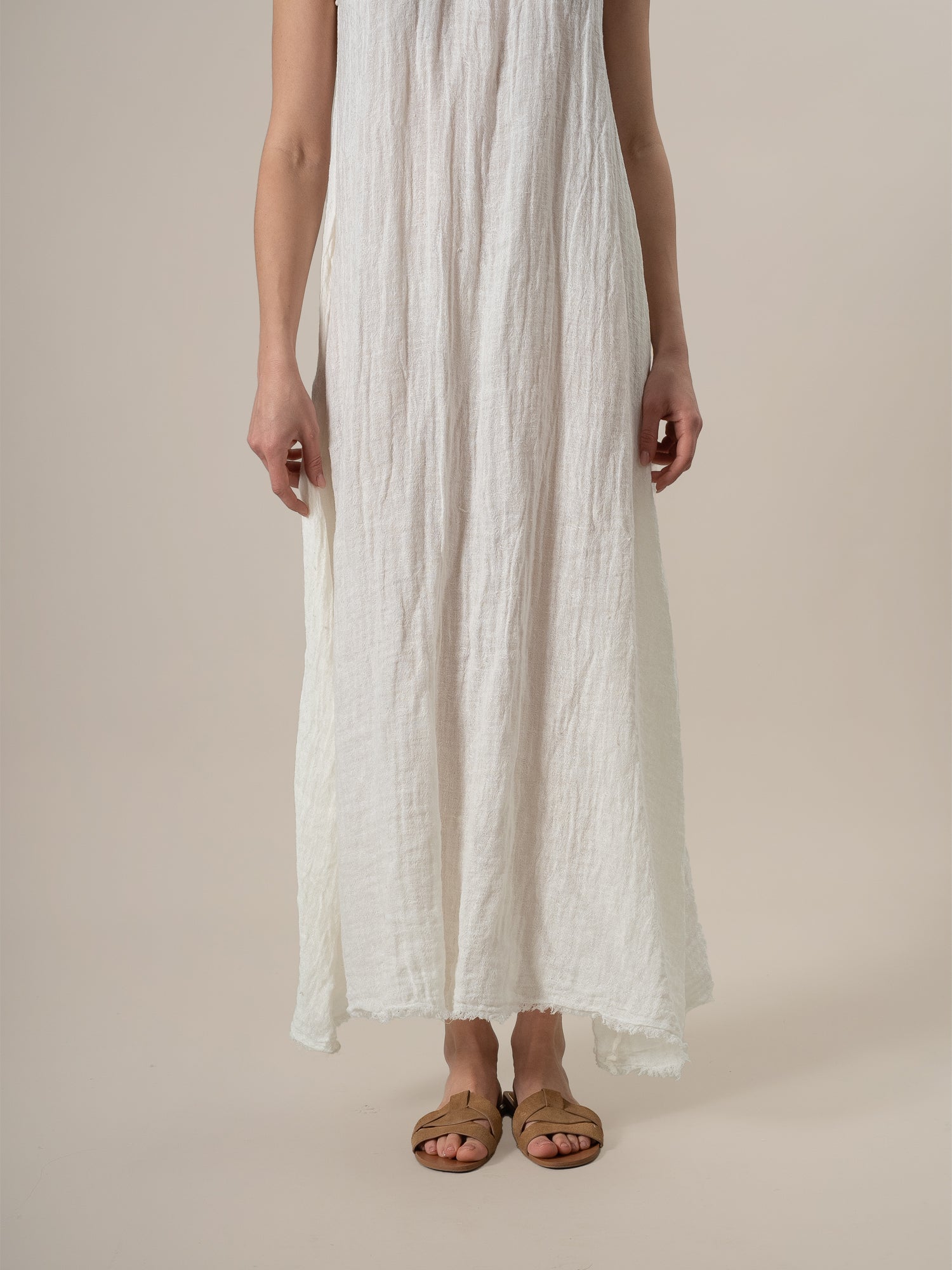 Vestito Maxi Timo Increspato Latte VESTITO MX TIMO increspato 33 Bottega Di Brunella 