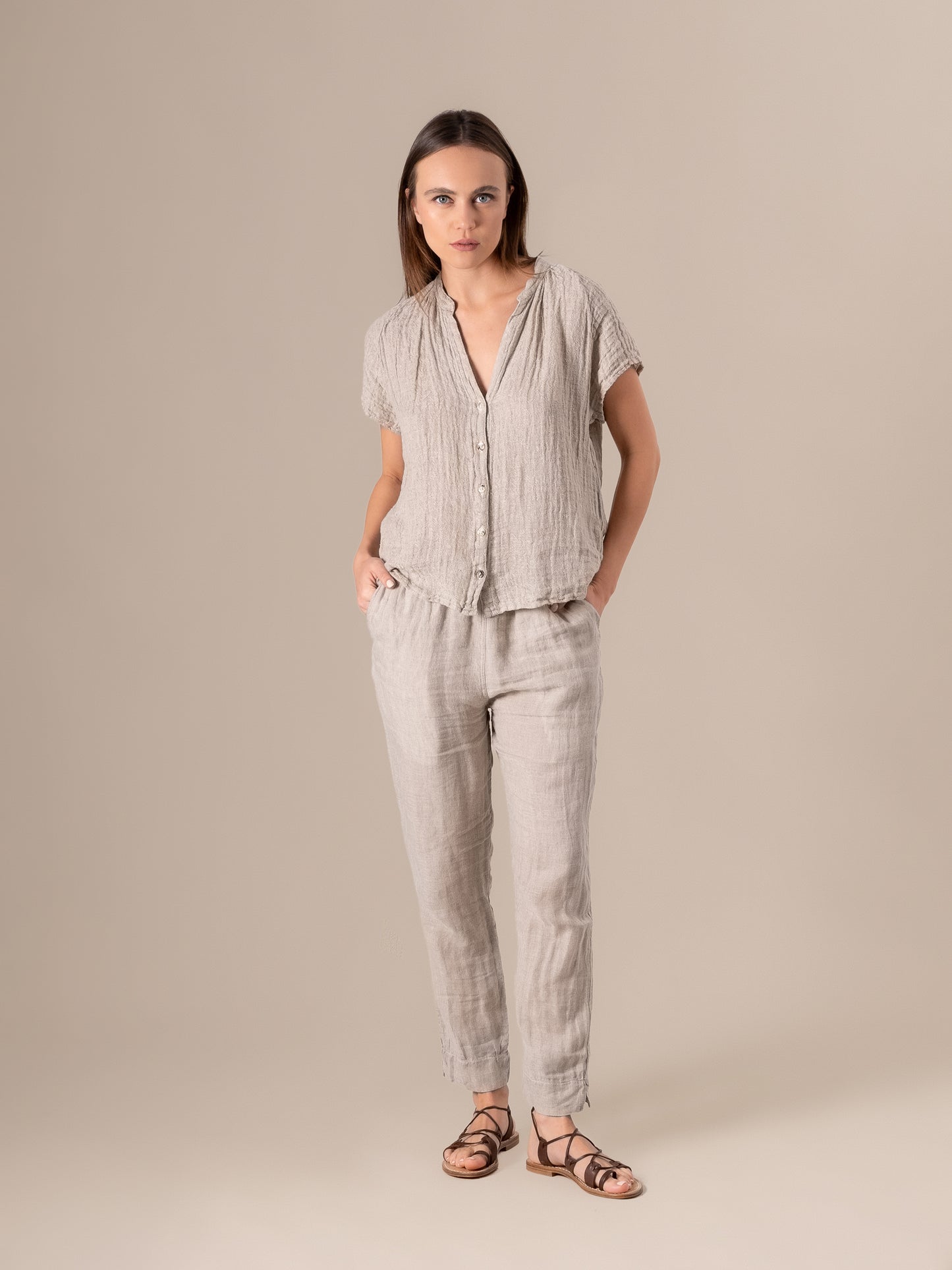 Camicia Primavera Increspato Naturale CAMICIA PRIMAVERA increspato 12 Bottega Di Brunella 