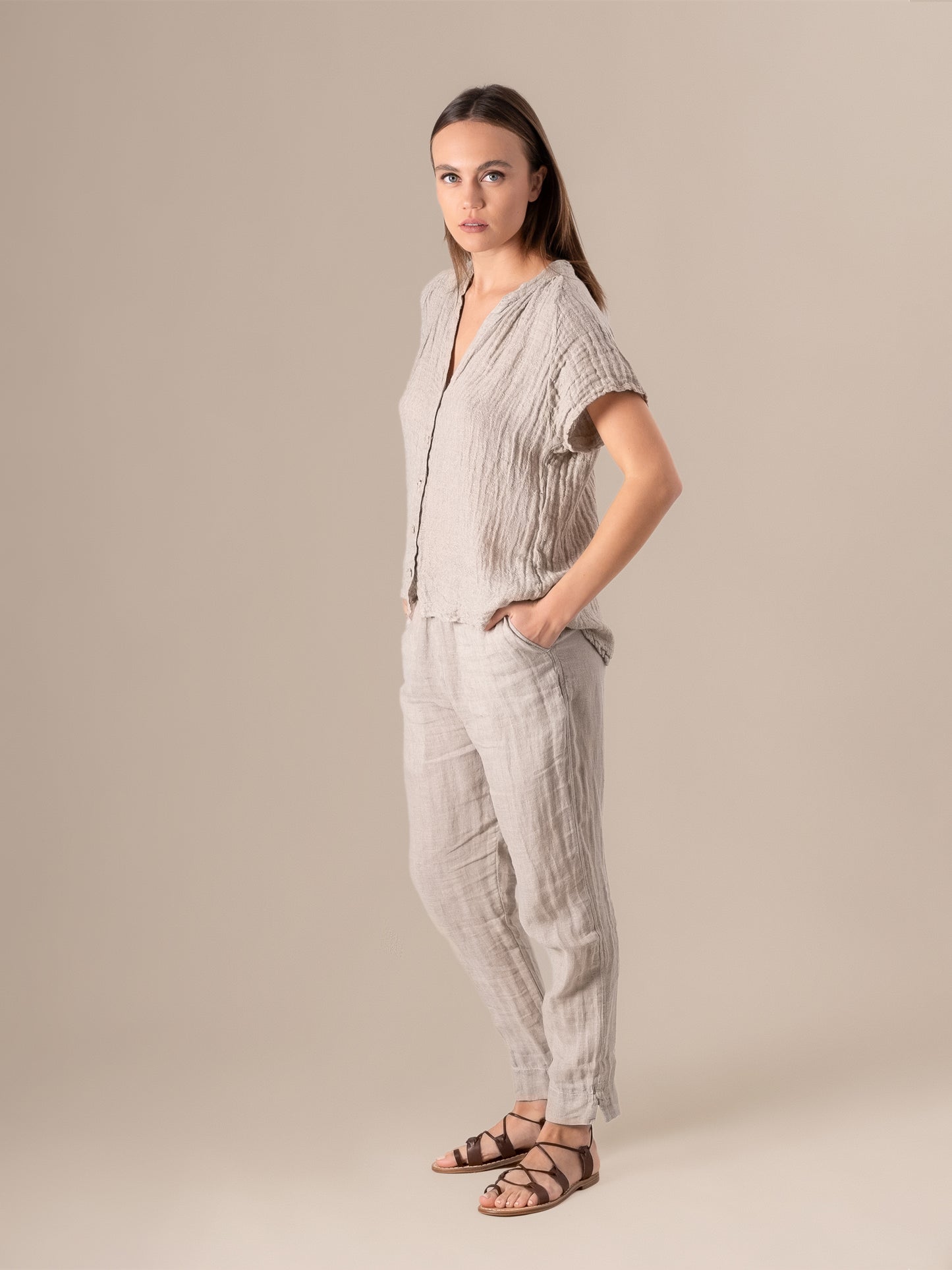 Pantalone Pegaso Battista Naturale PANTALONE PEGASO battista 12 Bottega Di Brunella 