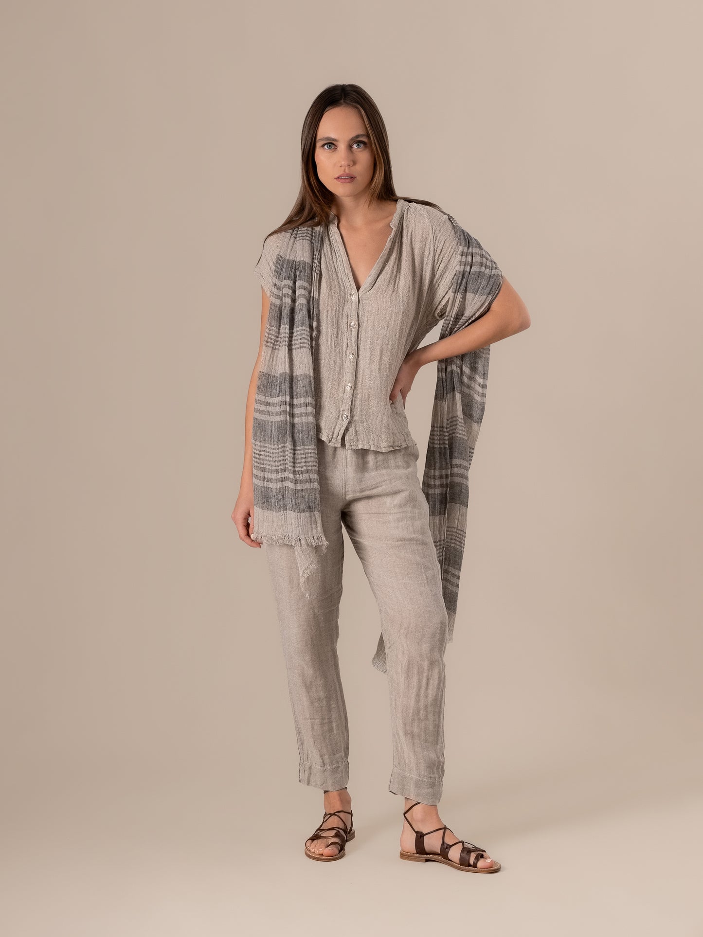 Pantalone Pegaso Battista Naturale PANTALONE PEGASO battista 12 Bottega Di Brunella 