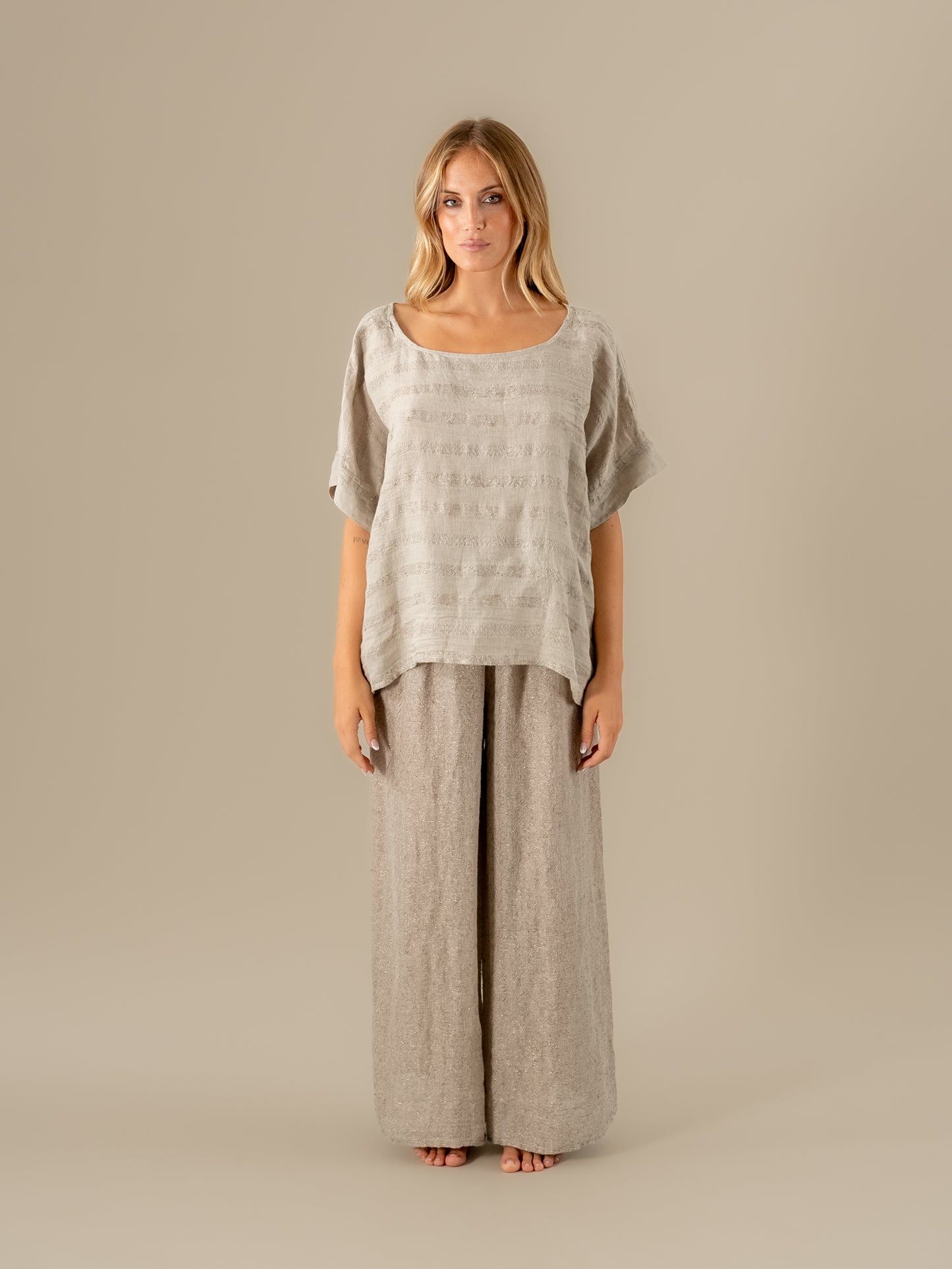 Camicia Minosse Riga Luxor Naturale CAMICIA MINOSSE riga luxor 12 Bottega Di Brunella 