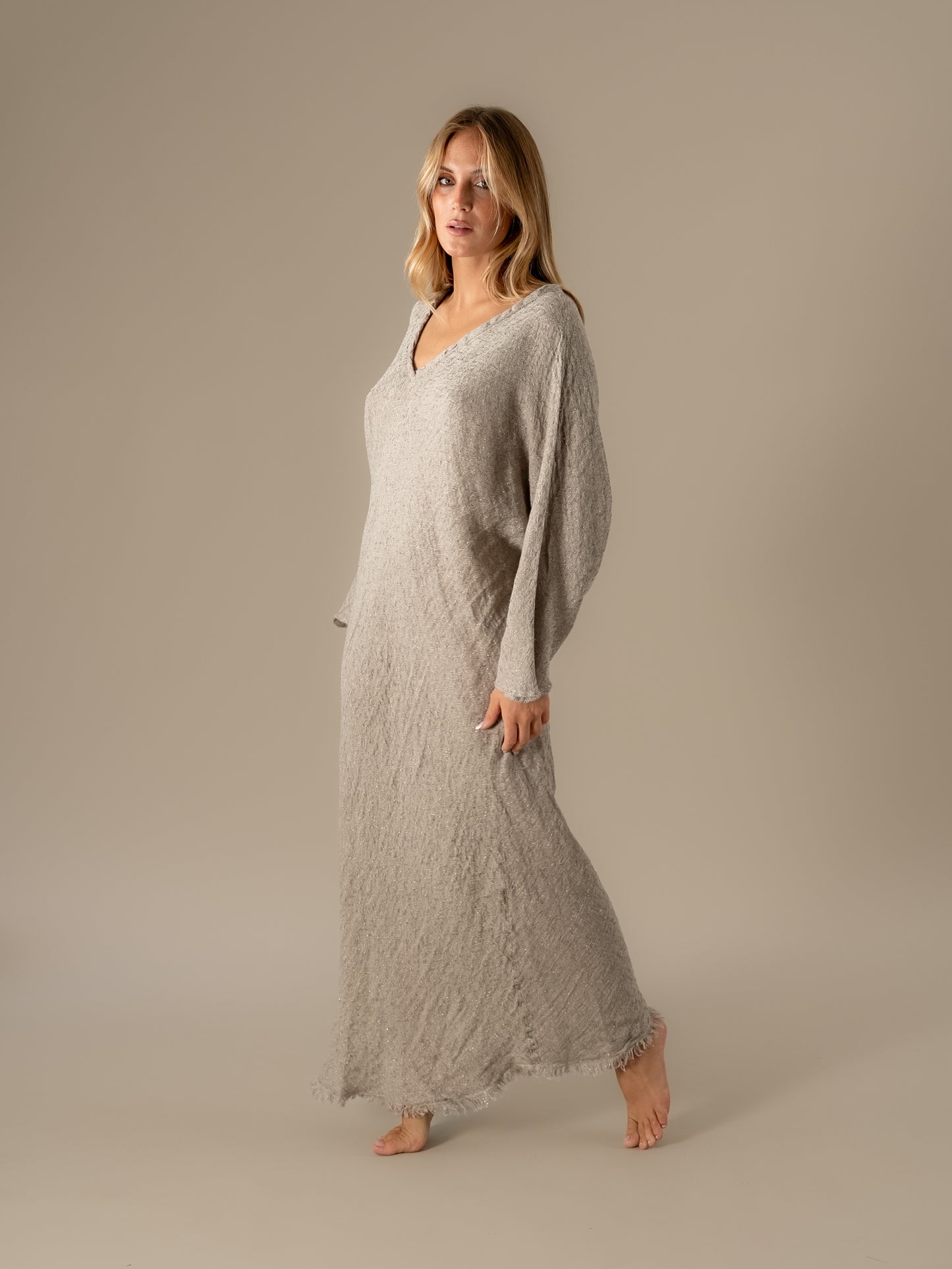 Vestito Damla Tela Luxor Naturale VESTITO DAMLA tela luxor 12 Bottega Di Brunella 