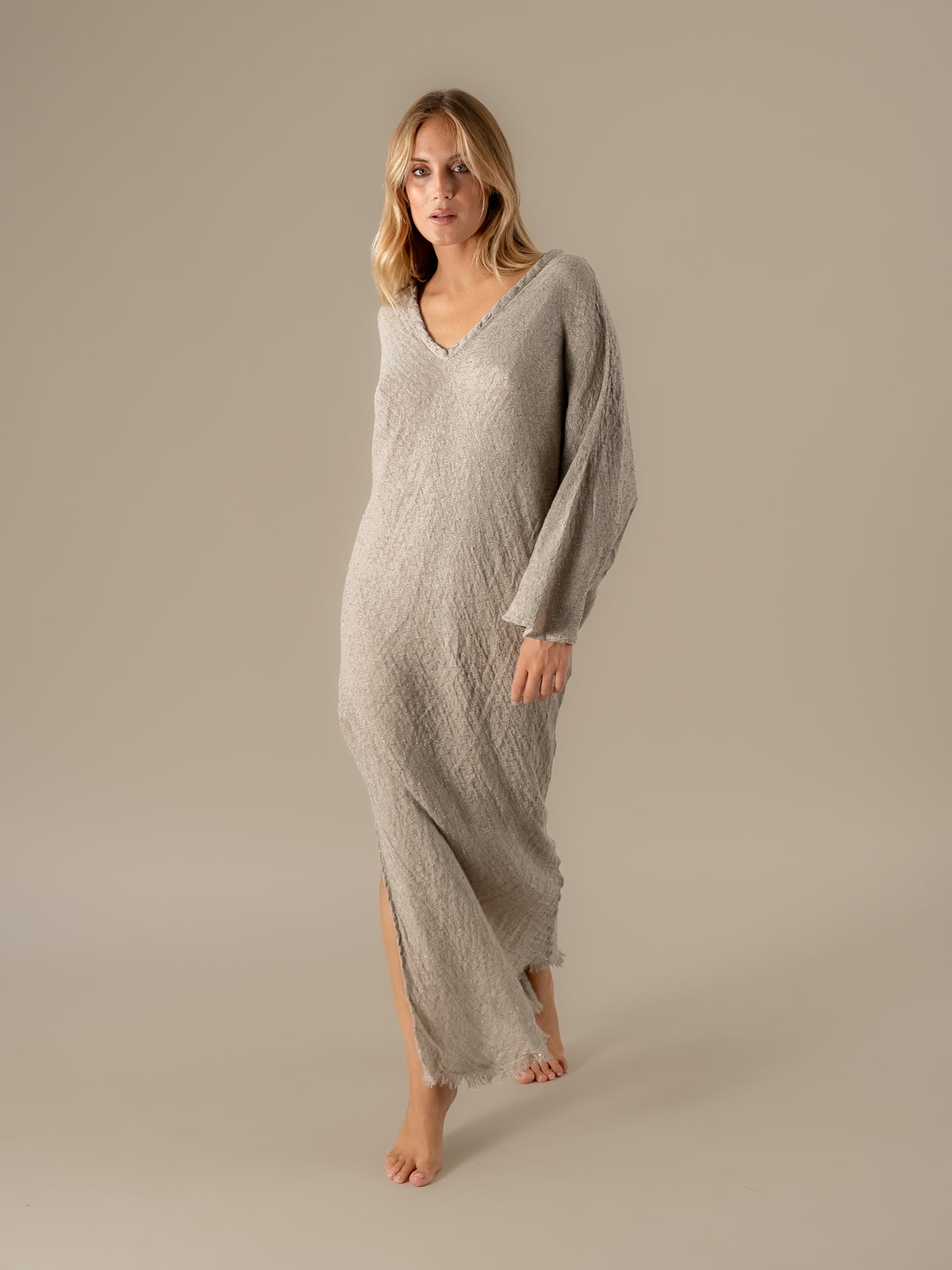 Vestito Damla Tela Luxor Naturale VESTITO DAMLA tela luxor 12 Bottega Di Brunella 