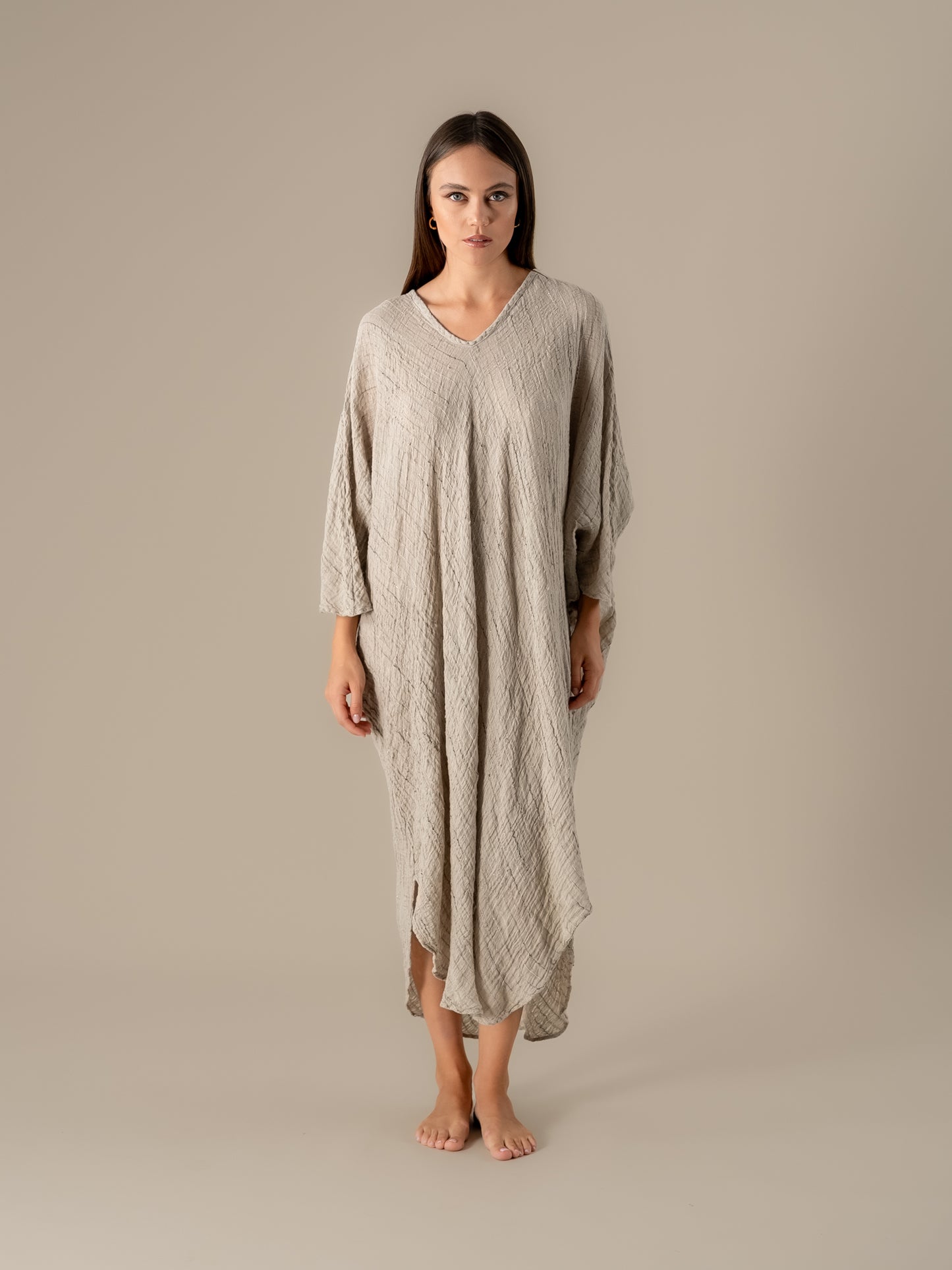 Vestito Fausta Garza Egitto Naturale VESTITO FAUSTA garza egitto 12 Bottega Di Brunella 