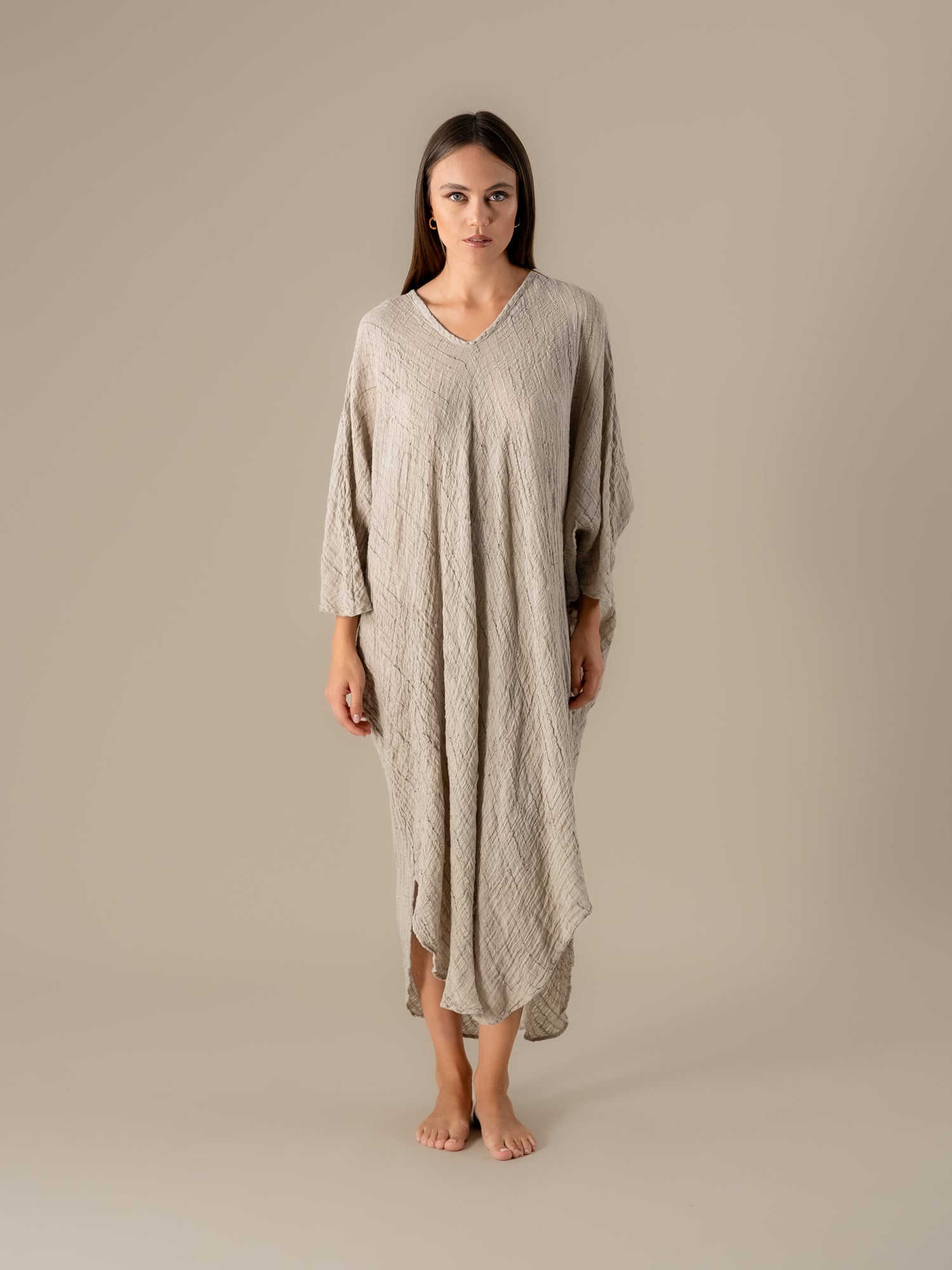 Vestito Fausta Garza Egitto Naturale VESTITO FAUSTA garza egitto 12 Bottega Di Brunella 