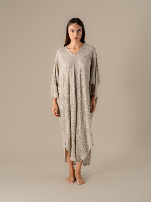 Vestito Fausta Garza Egitto Naturale VESTITO FAUSTA garza egitto 12 Bottega Di Brunella 