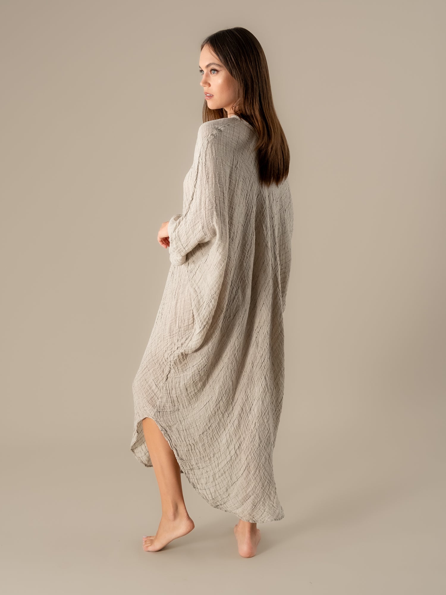Vestito Fausta Garza Egitto Naturale VESTITO FAUSTA garza egitto 12 Bottega Di Brunella 