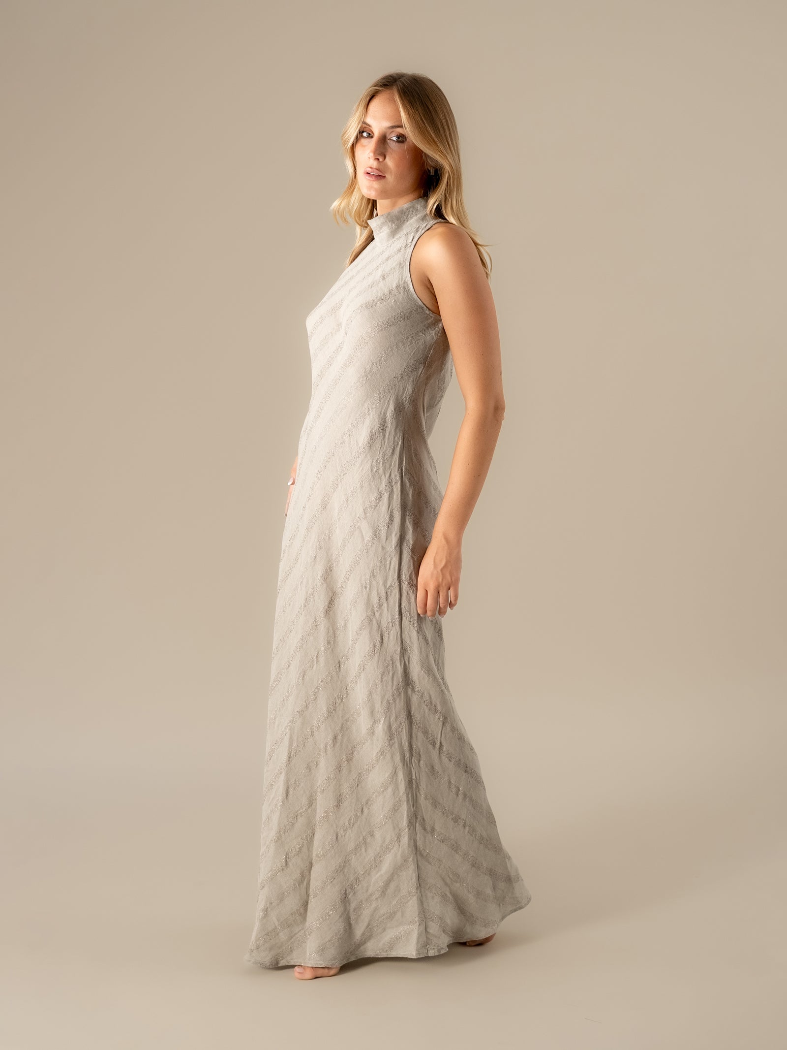 Vestito Rosetta Riga Luxor Naturale VESTITO ROSETTA riga luxor 12 Bottega Di Brunella 