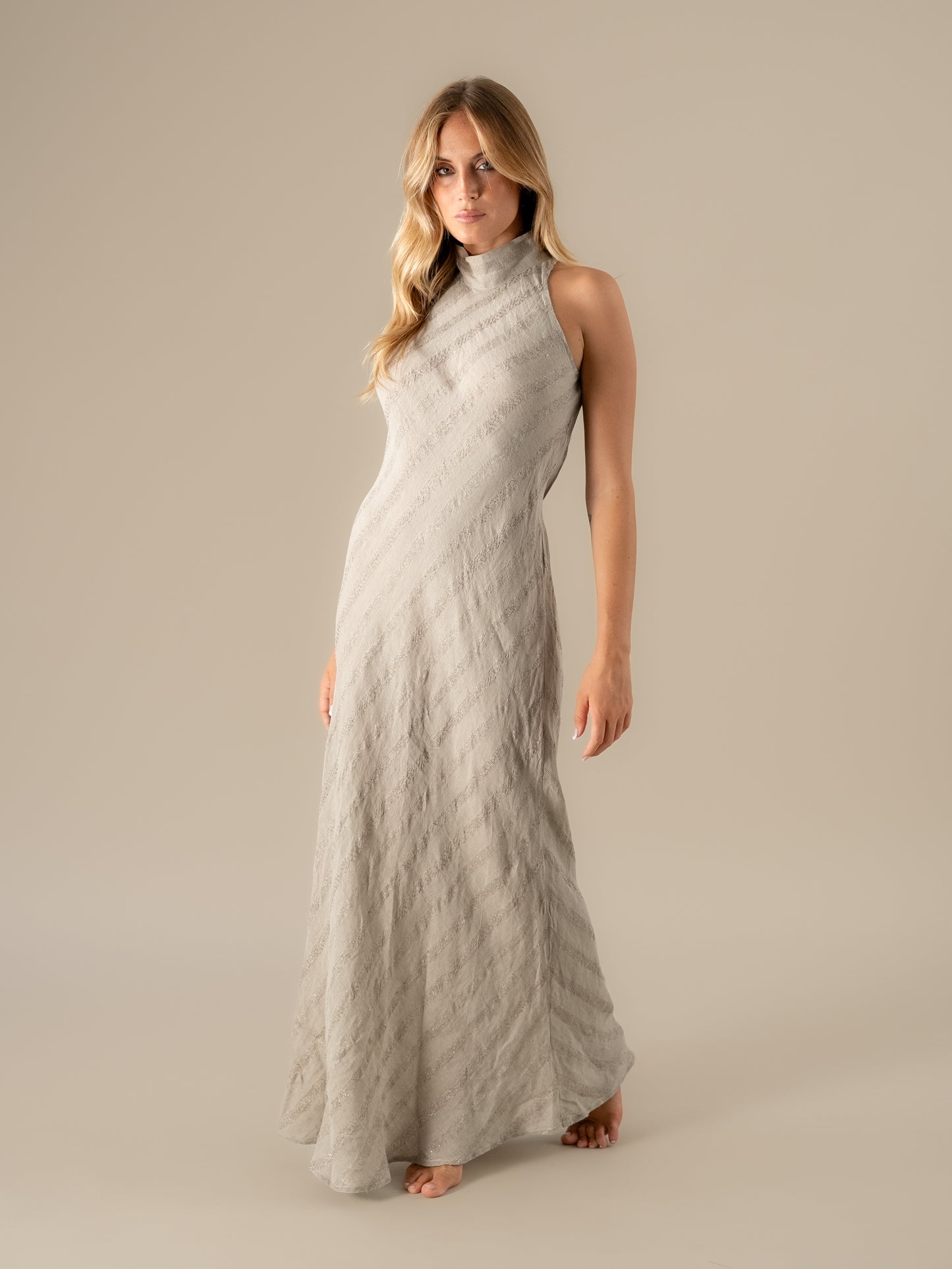 Vestito Rosetta Riga Luxor Naturale VESTITO ROSETTA riga luxor 12 Bottega Di Brunella 