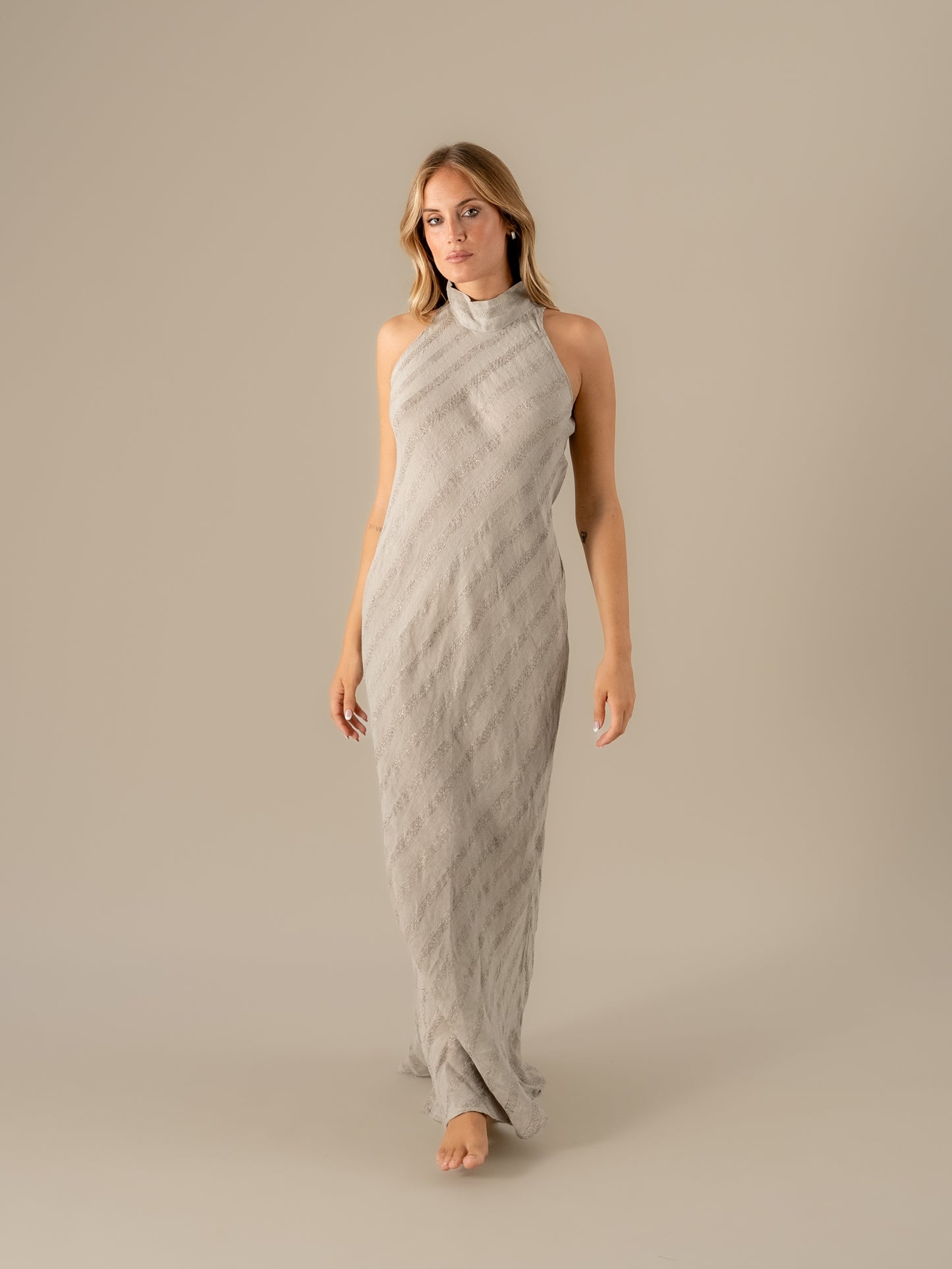 Vestito Rosetta Riga Luxor Naturale VESTITO ROSETTA riga luxor 12 Bottega Di Brunella 