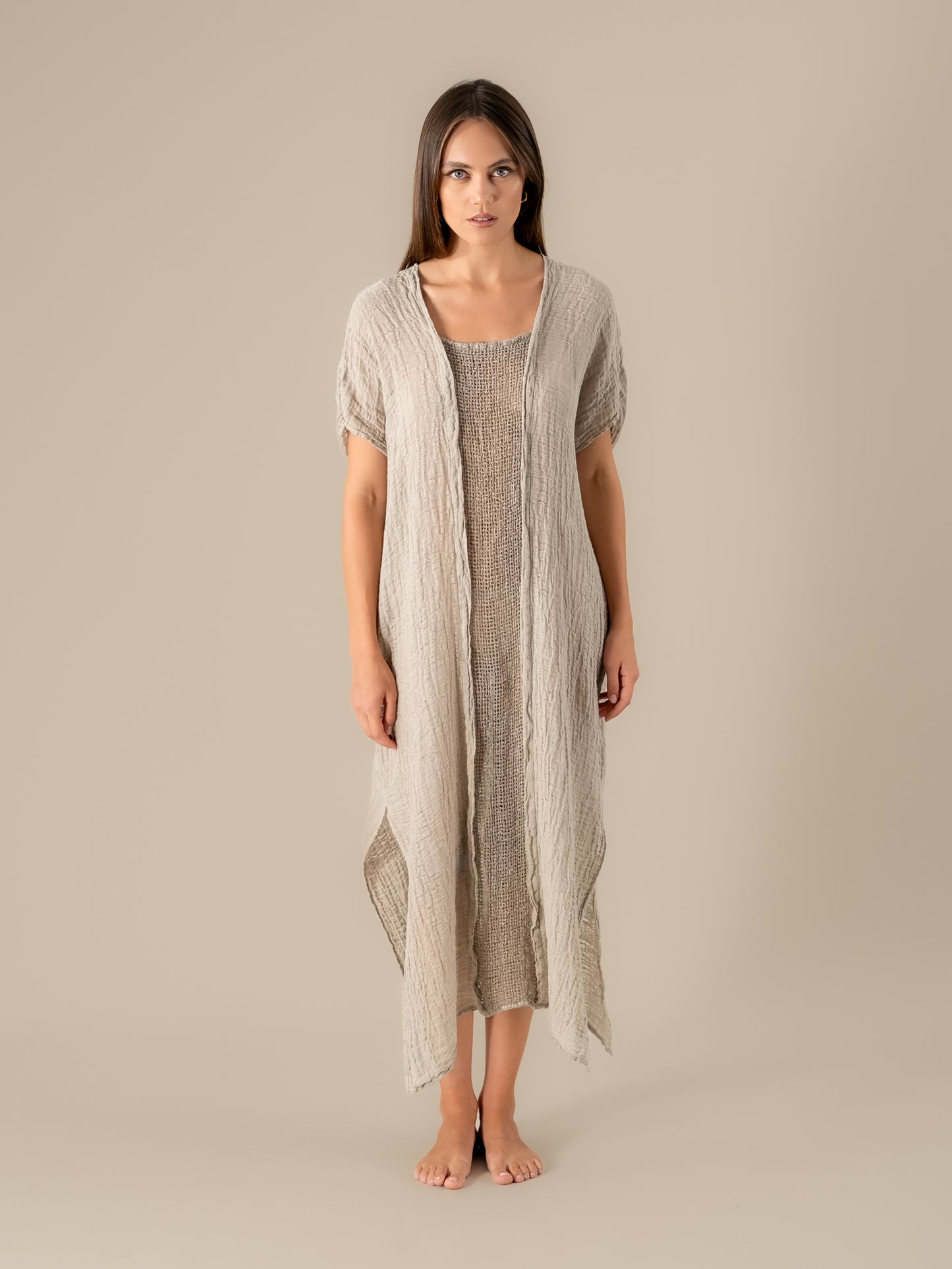 Vestito Sfinge Garzata Naturale VESTITO SFINGE garzata 12 Bottega Di Brunella 