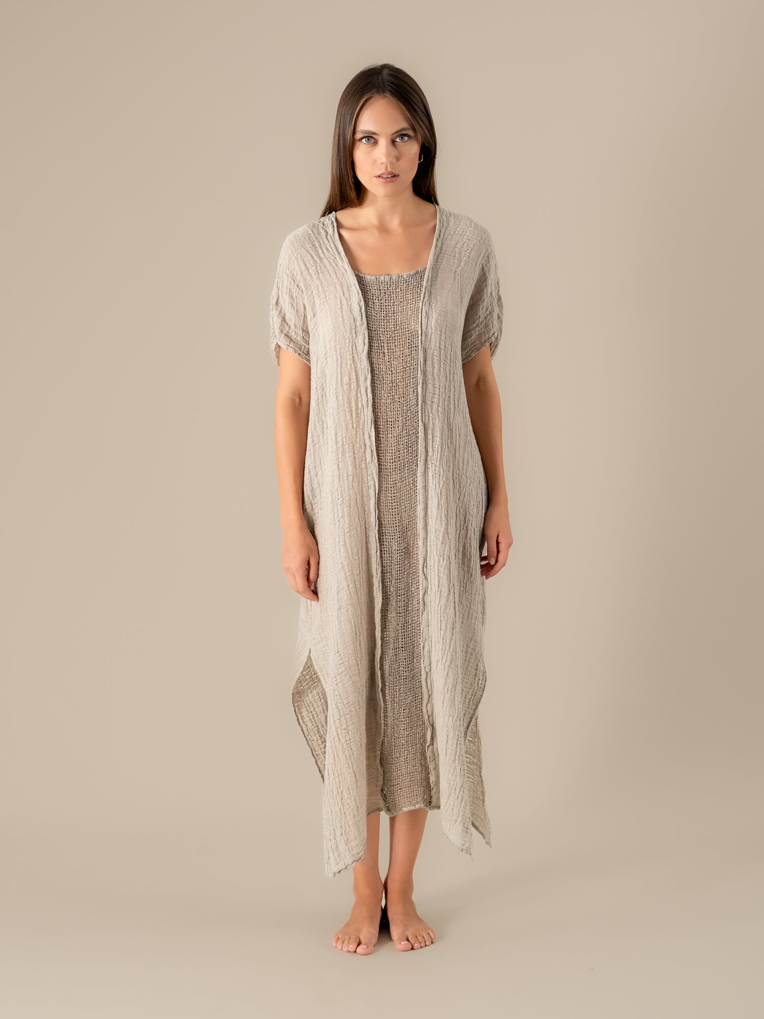 Vestito Sfinge Garzata Naturale VESTITO SFINGE garzata 12 Bottega Di Brunella 