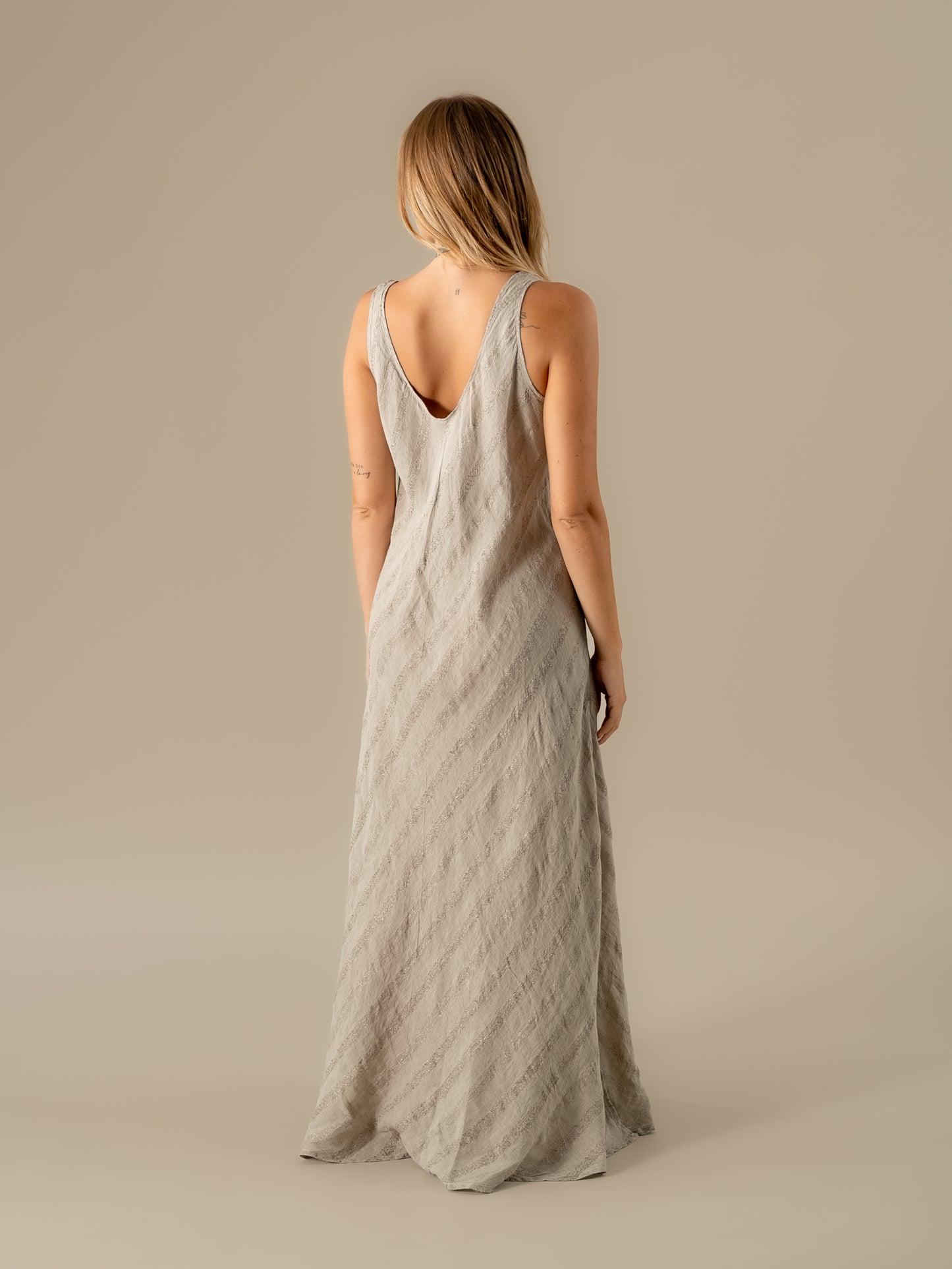Vestito Trapezio Riga Luxor Naturale VESTITO TRAPEZIO riga luxor 12 La Bottega di Brunella 