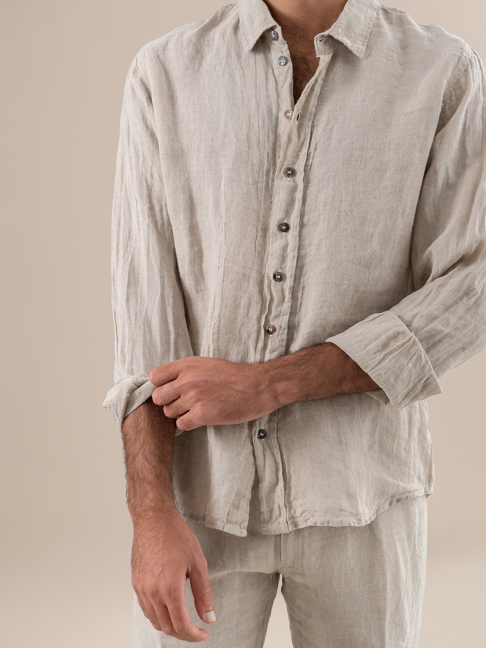 Camicia Franco Battista Naturale CAMICIA FRANCO battista 12 Bottega Di Brunella 