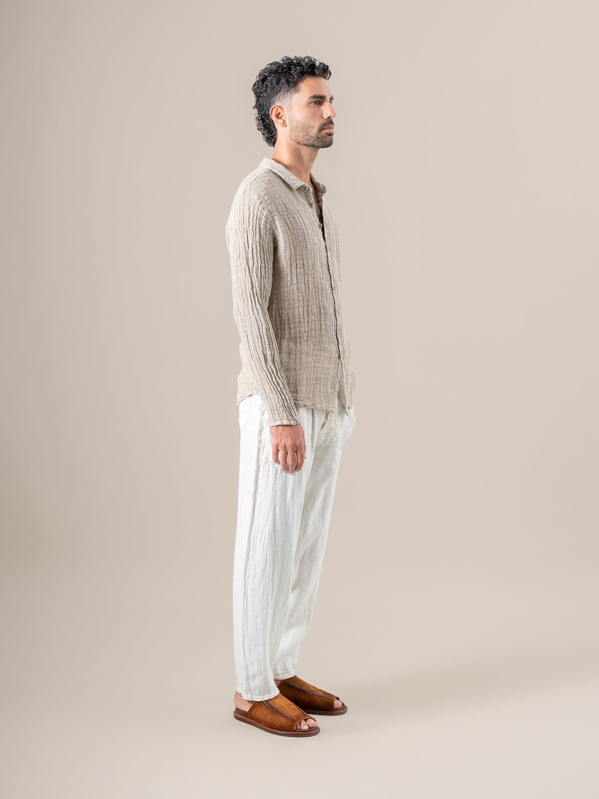 Camicia Matteo Ulivo Naturale CAMICIA MATTEO ulivo 12 Bottega Di Brunella 