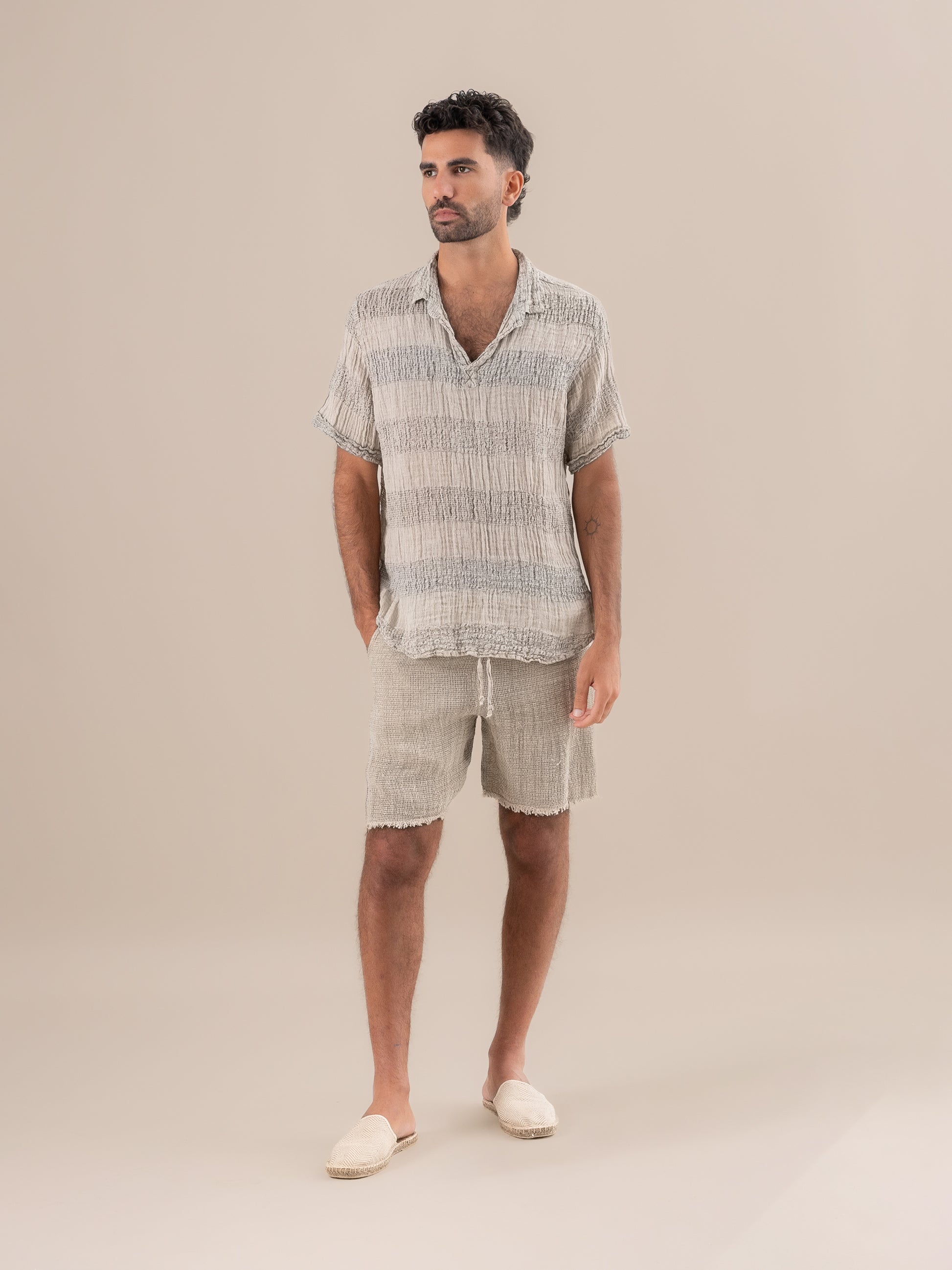 Camicia Monica Garza Milos Naturale CAMICIA MONICA GARZA MILOS 12 Bottega Di Brunella 