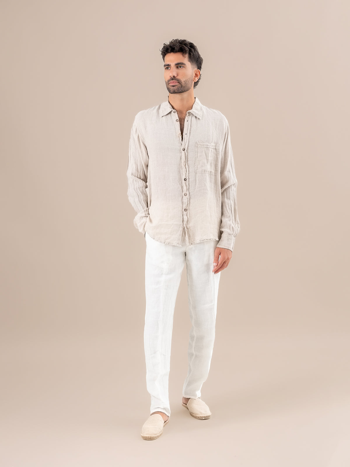 Camicia Peppe M/L Battista Naturale CAMICIA PEPPE m/l battista 12 Bottega Di Brunella 