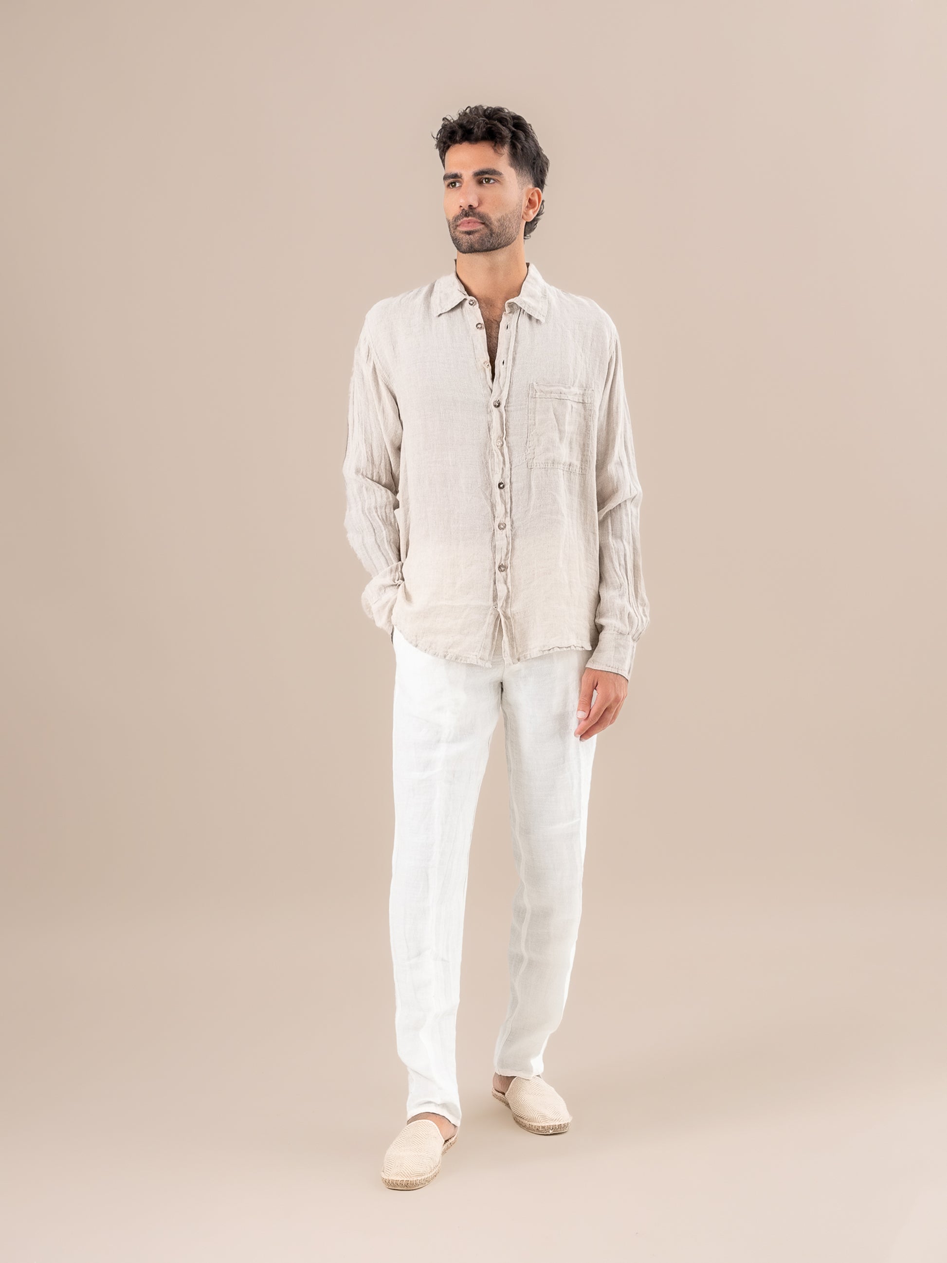 Camicia Peppe M/L Battista Naturale CAMICIA PEPPE m/l battista 12 Bottega Di Brunella 