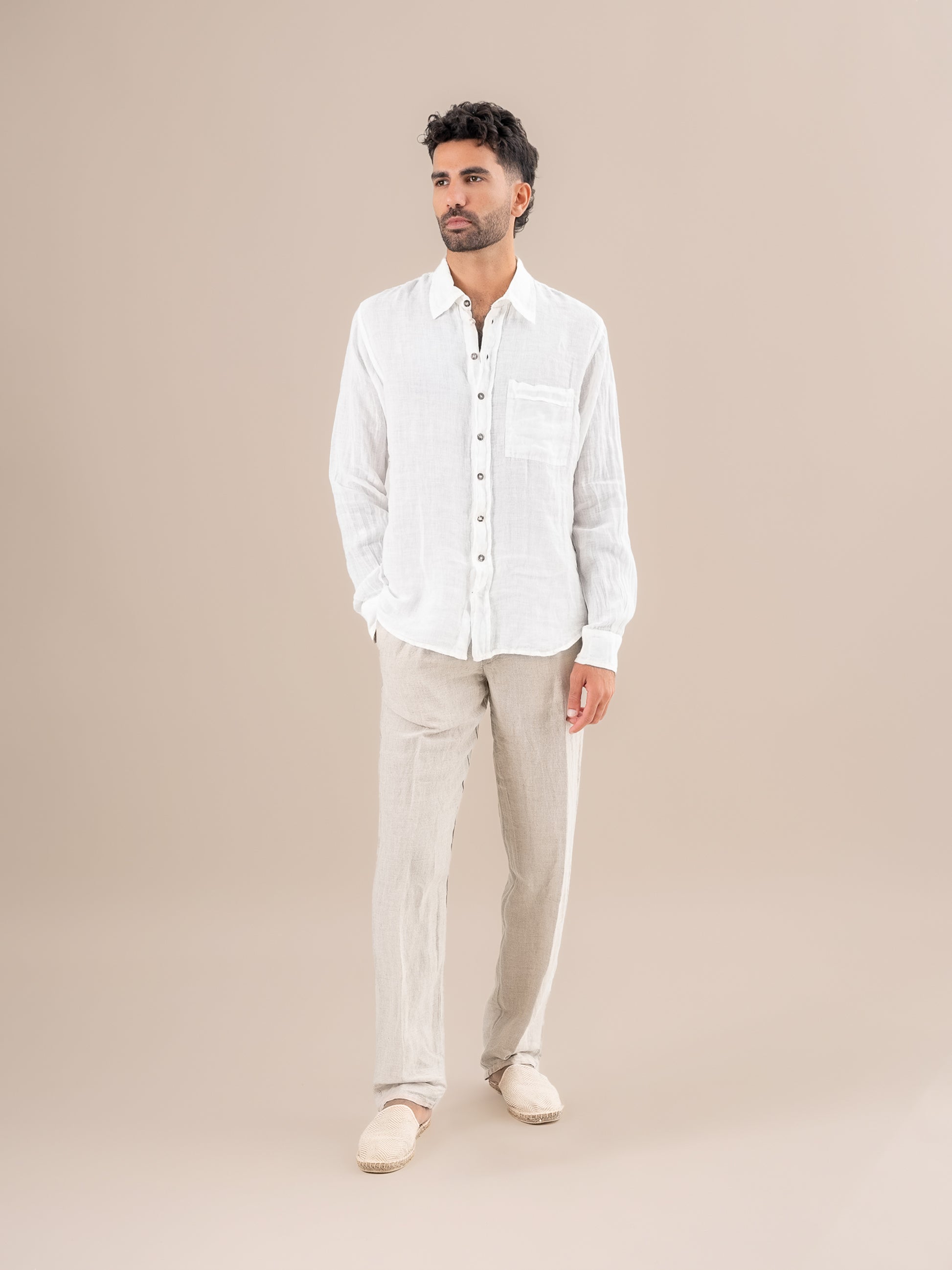 Camicia Peppe M/L Battista Latte CAMICIA PEPPE m/l battista 33 Bottega Di Brunella 