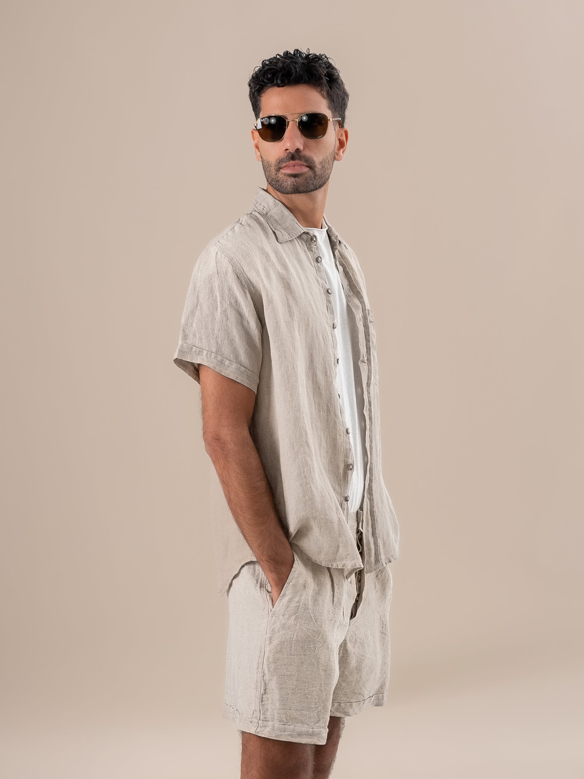 Camicia Peppe M/M Battista Naturale CAMICIA PEPPE m/m battista 12 Bottega Di Brunella 