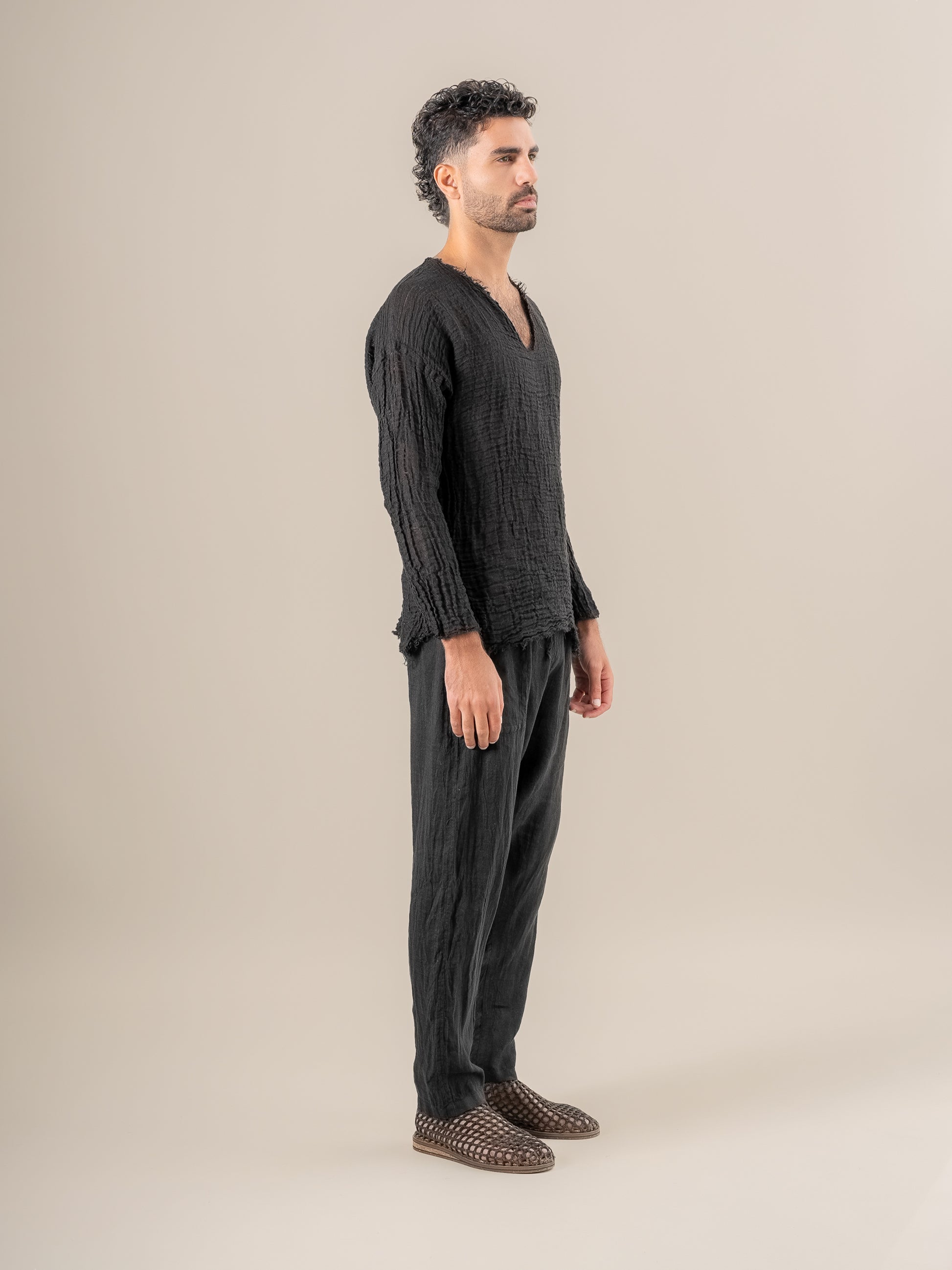 Camicia Sandokan Garzata Nero CAMICIA SANDOKAN garzata 0 Bottega Di Brunella 