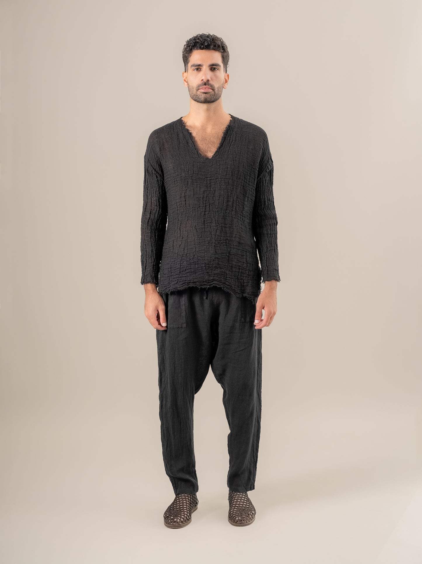 Camicia Sandokan Garzata Nero CAMICIA SANDOKAN garzata 0 Bottega Di Brunella 