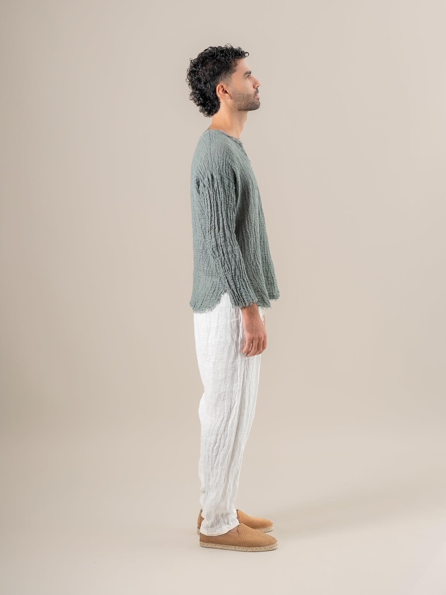 Camicia Sandokan Garzata Eucalipto CAMICIA SANDOKAN garzata 264 Bottega Di Brunella 