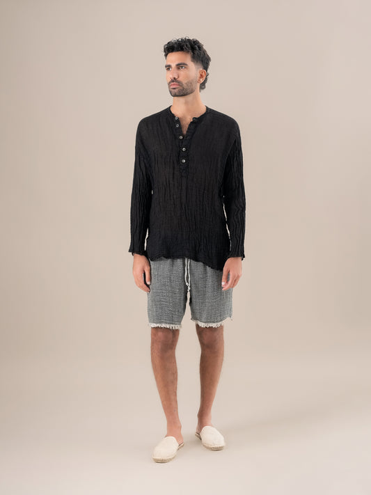 Camicia Serafino Garzata Nero CAMICIA SERAFINO garzata 0 Bottega Di Brunella 