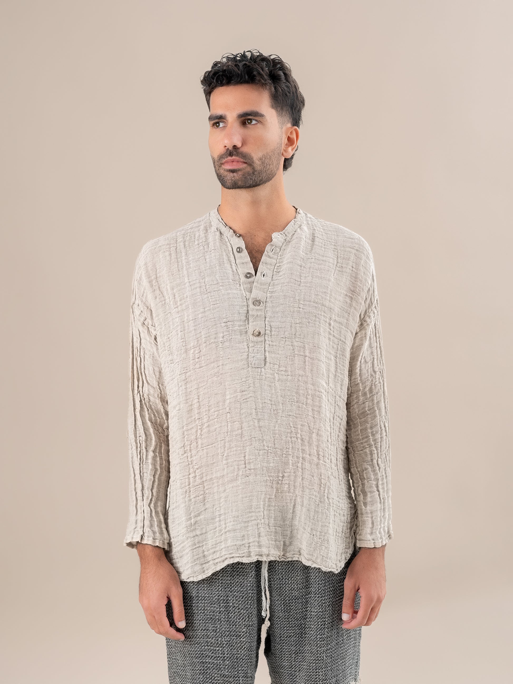 Camicia Serafino Garzata Naturale CAMICIA SERAFINO garzata 12 Bottega Di Brunella 