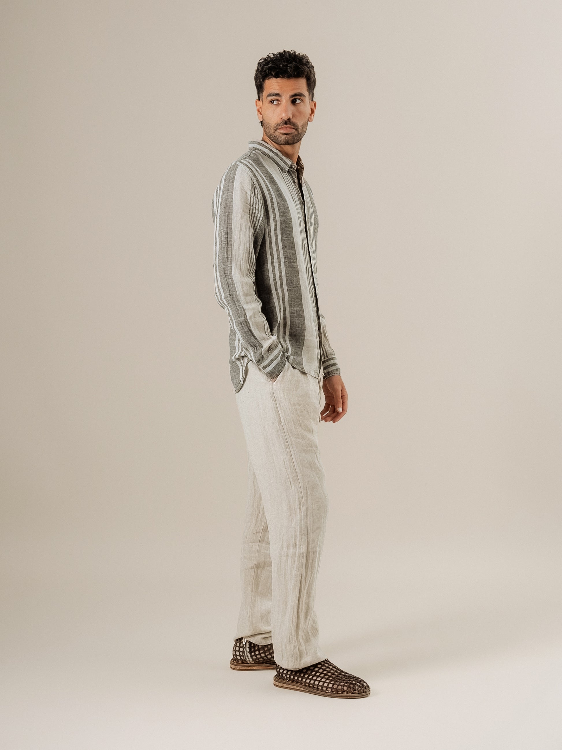 Pantalone Amalfi Battista Naturale PANTALONE AMALFI battista 12 Bottega Di Brunella 