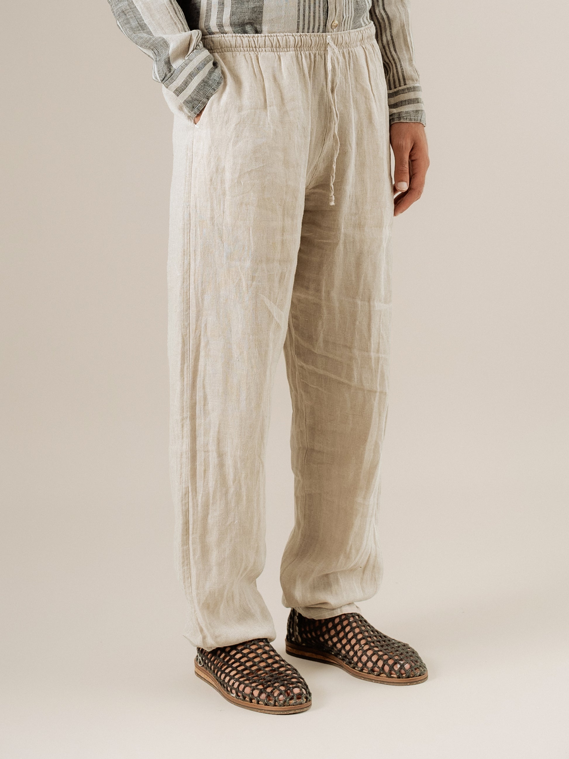 Pantalone Amalfi Battista Naturale PANTALONE AMALFI battista 12 Bottega Di Brunella 