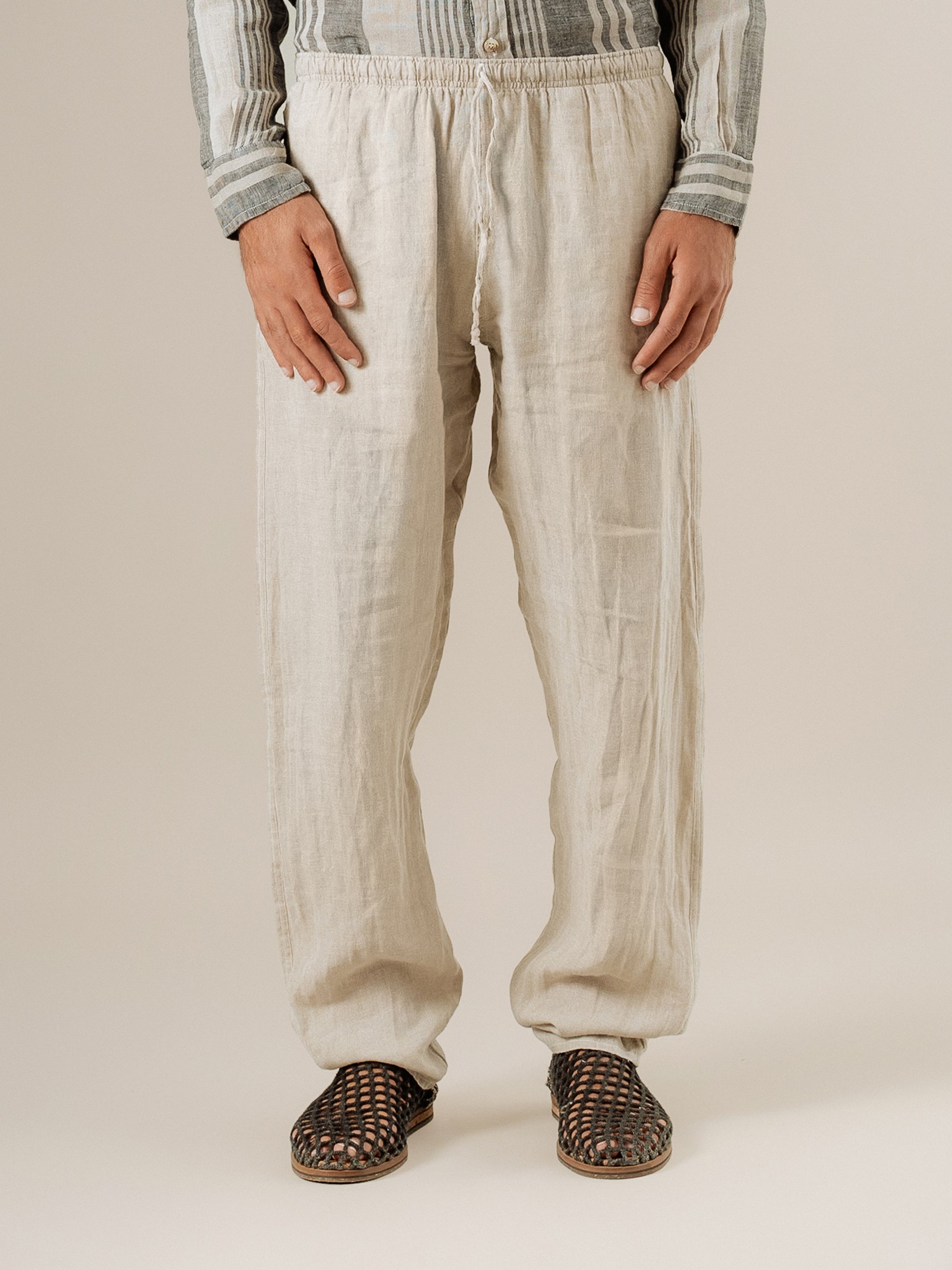 Pantalone Amalfi Battista Naturale PANTALONE AMALFI battista 12 Bottega Di Brunella 