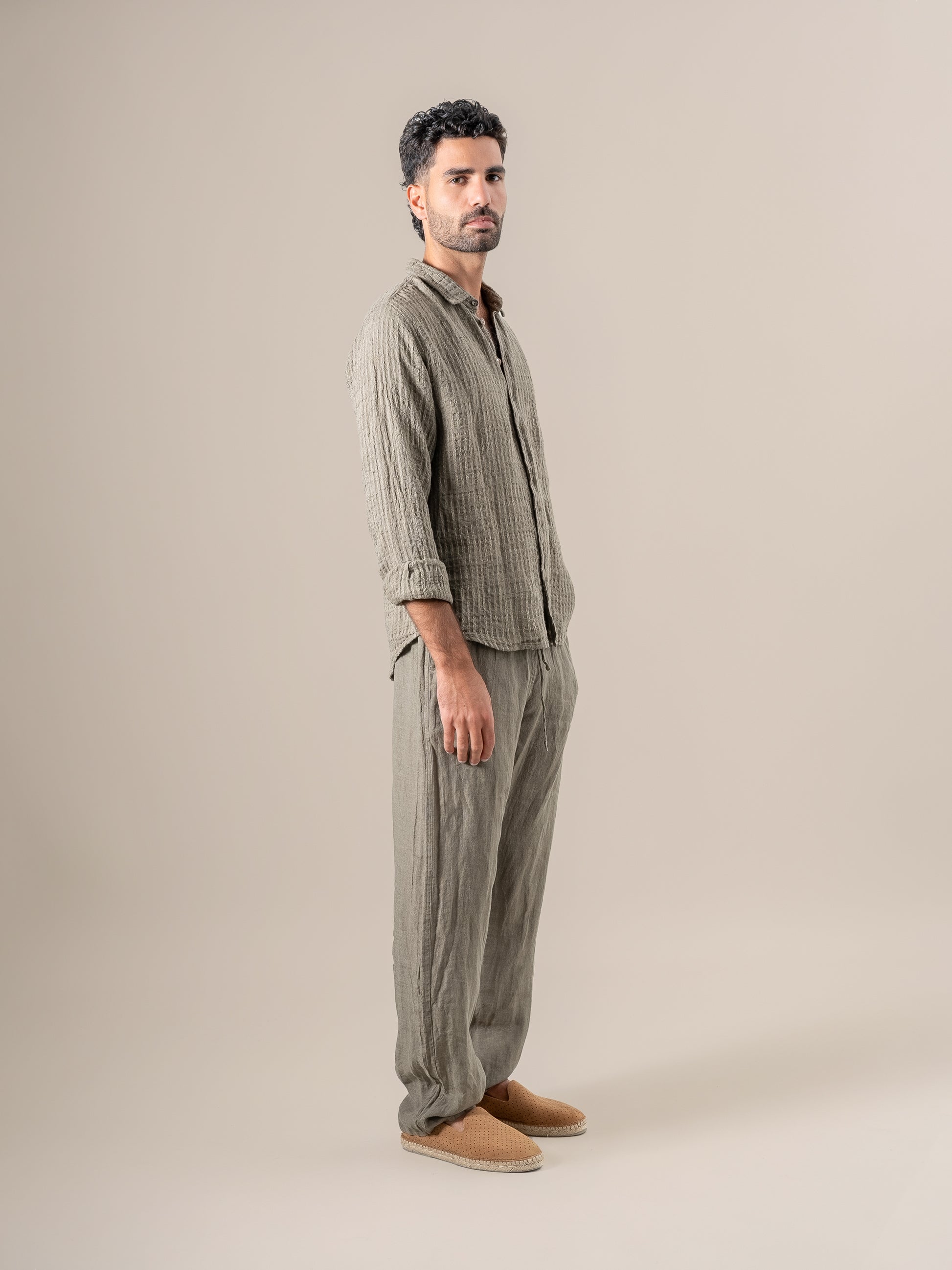 Pantalone Amalfi Battista Fossile PANTALONE AMALFI battista 284 Bottega Di Brunella 