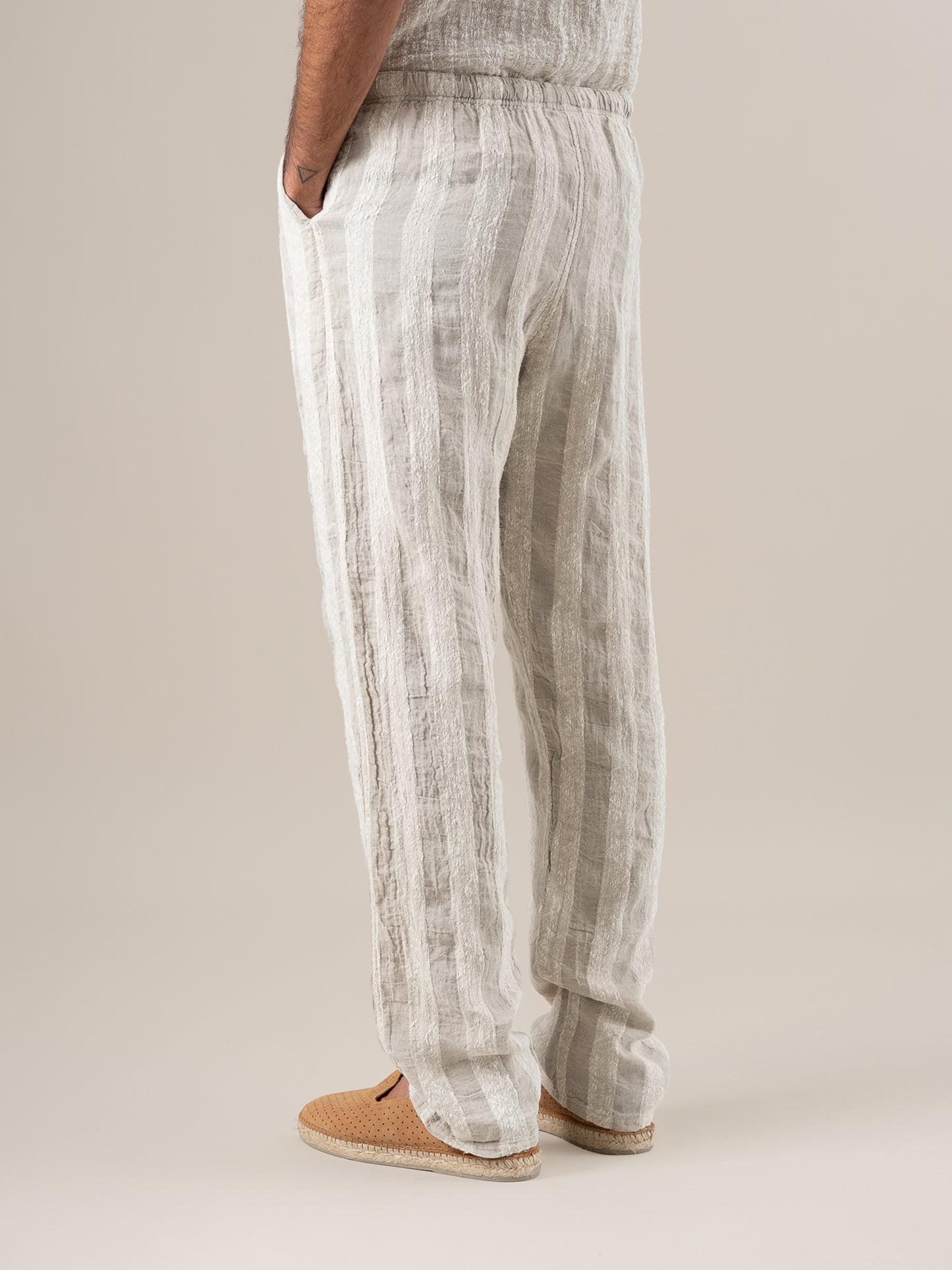 Pantalone Amalfi Riga Jeep Naturale PANTALONE AMALFI riga jeep 12 Bottega Di Brunella 