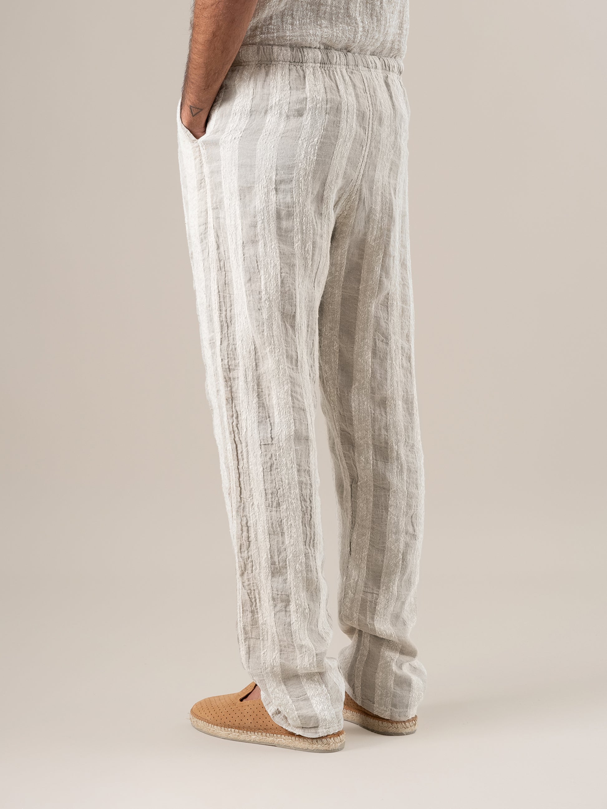 Pantalone Amalfi Riga Jeep Naturale PANTALONE AMALFI riga jeep 12 Bottega Di Brunella 