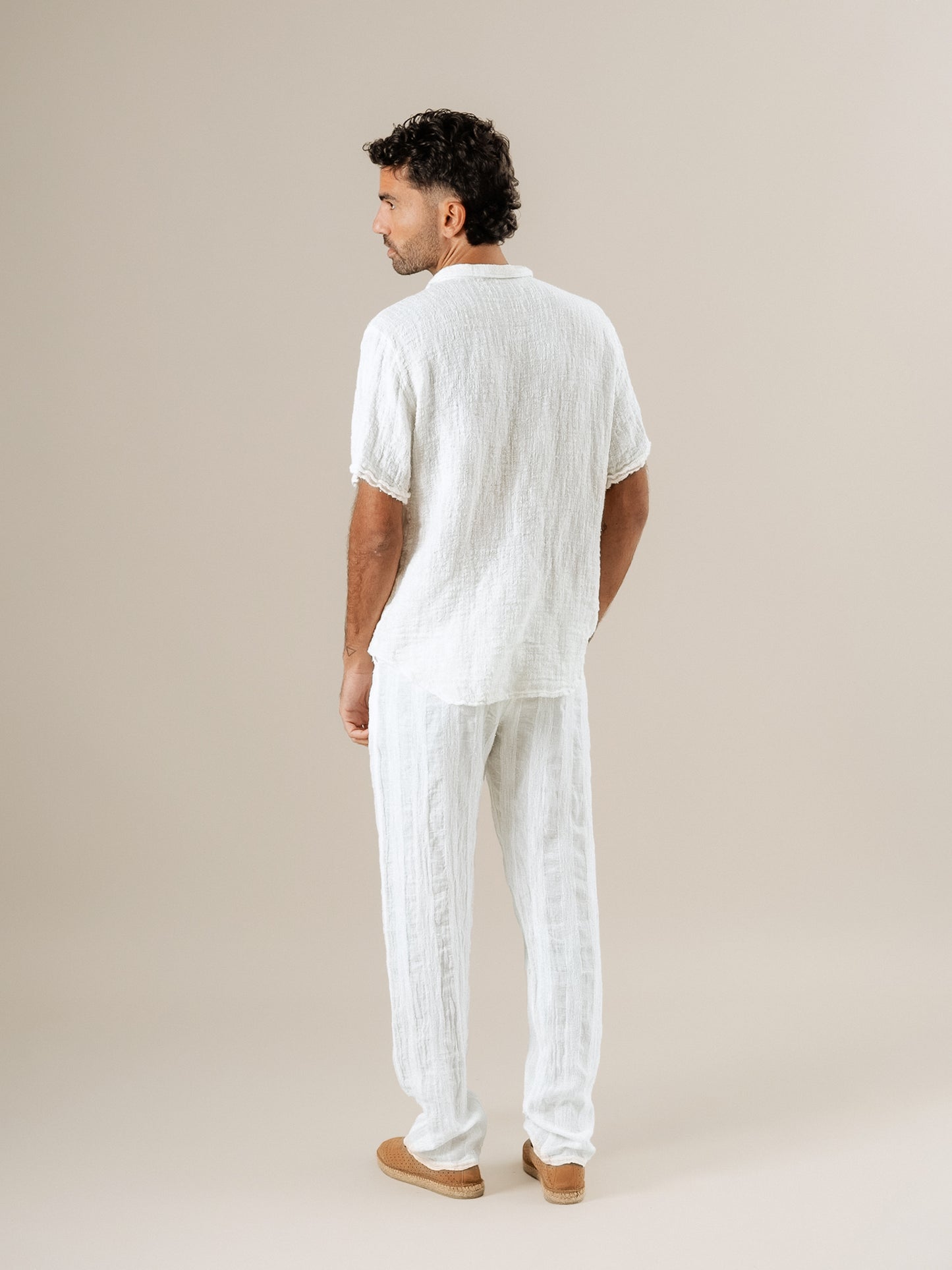 Pantaloni Amalfi Riga Jeep Latte PANTALONE AMALFI riga jeep 33 Bottega Di Brunella 