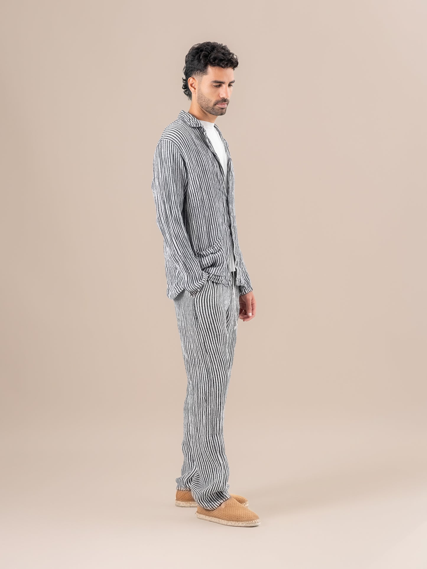 Pantaloni Amalfi Riga Valentina Latte PANTALONE AMALFI riga valentina 33 Bottega Di Brunella 