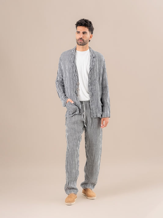 Pantaloni Amalfi Riga Valentina Latte PANTALONE AMALFI riga valentina 33 Bottega Di Brunella 
