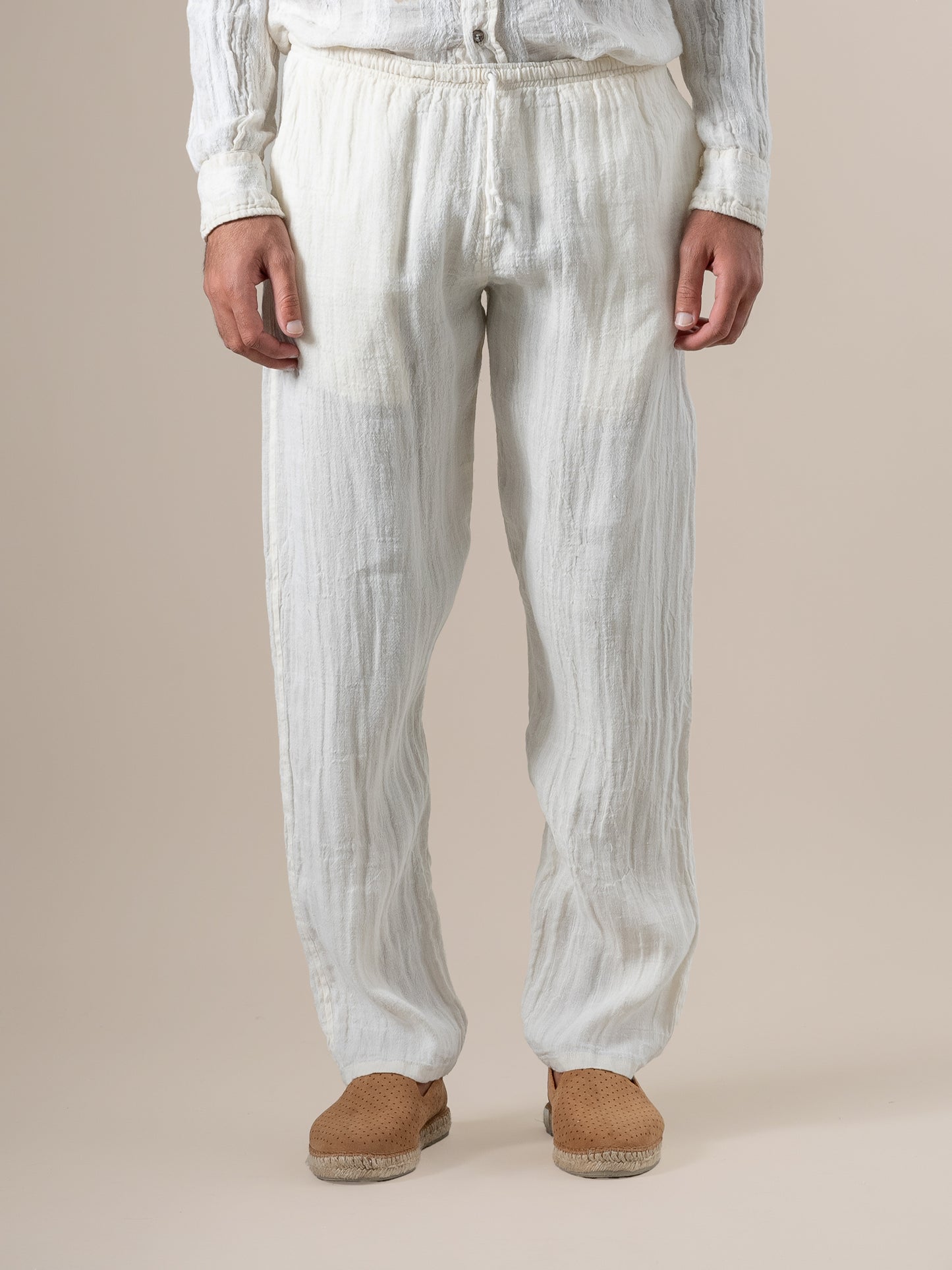 Pantalone Amalfi Tela Country Latte PANTALONE AMALFI tela country 33 Bottega Di Brunella 