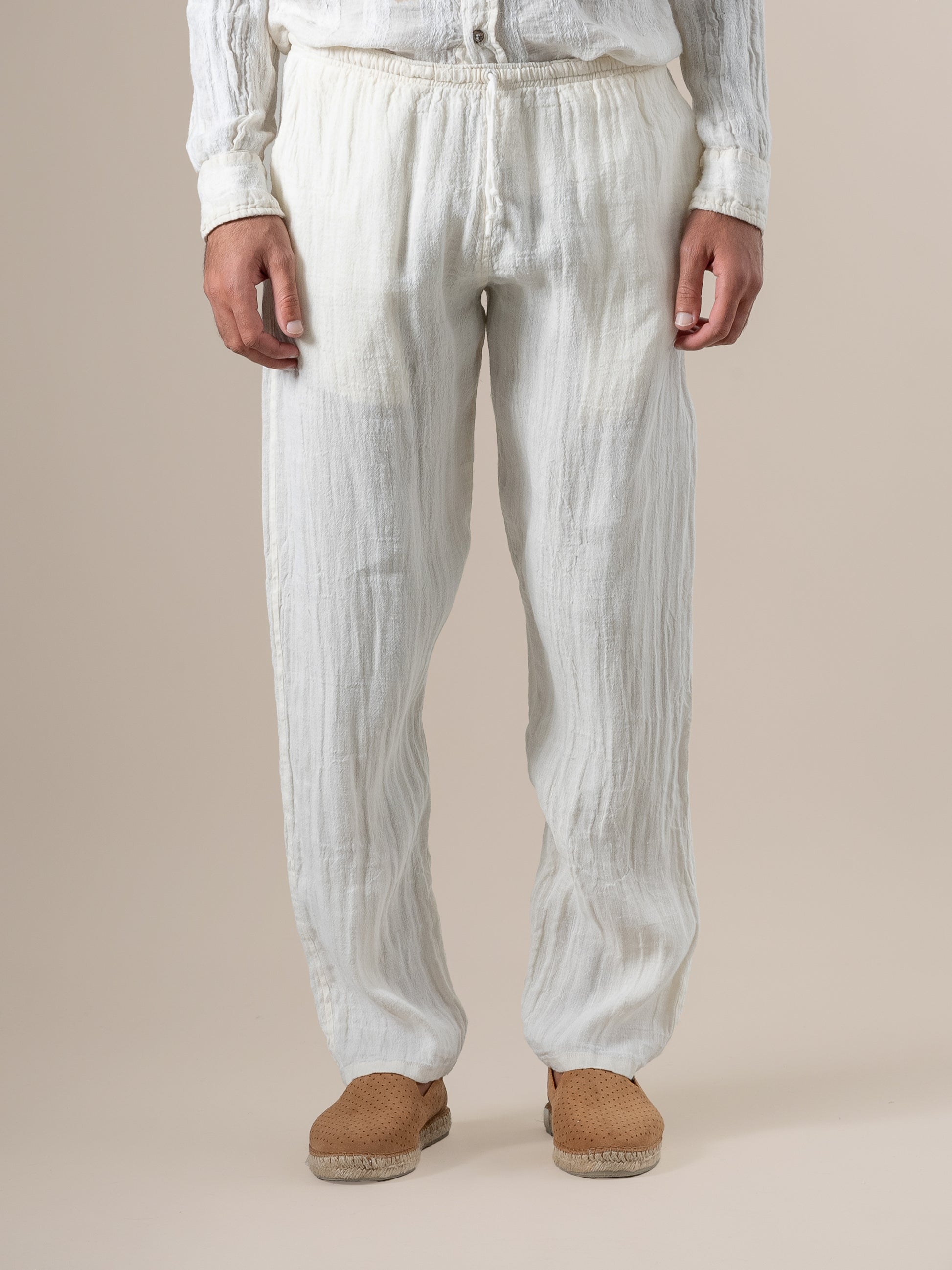 Pantalone Amalfi Tela Country Latte PANTALONE AMALFI tela country 33 Bottega Di Brunella 