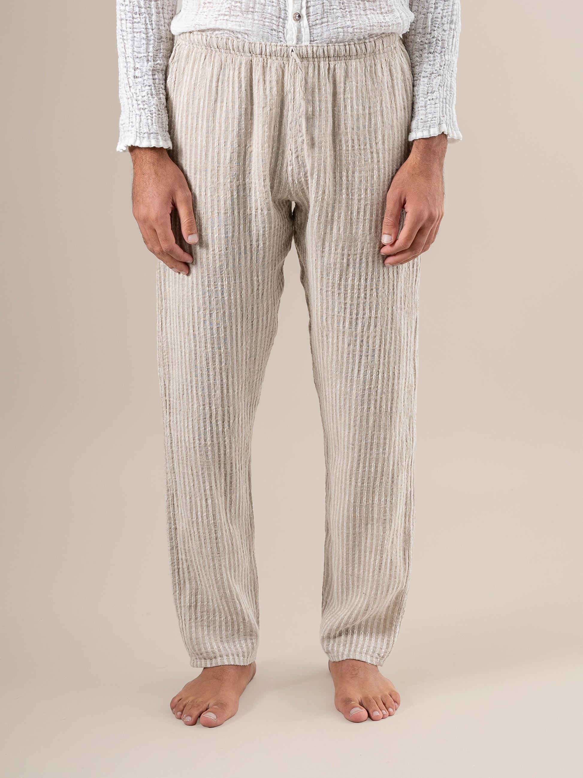 Pantaloni Amalfi Tela Uffizi Naturale PANTALONE AMALFI tela uffizi 12 Bottega Di Brunella 