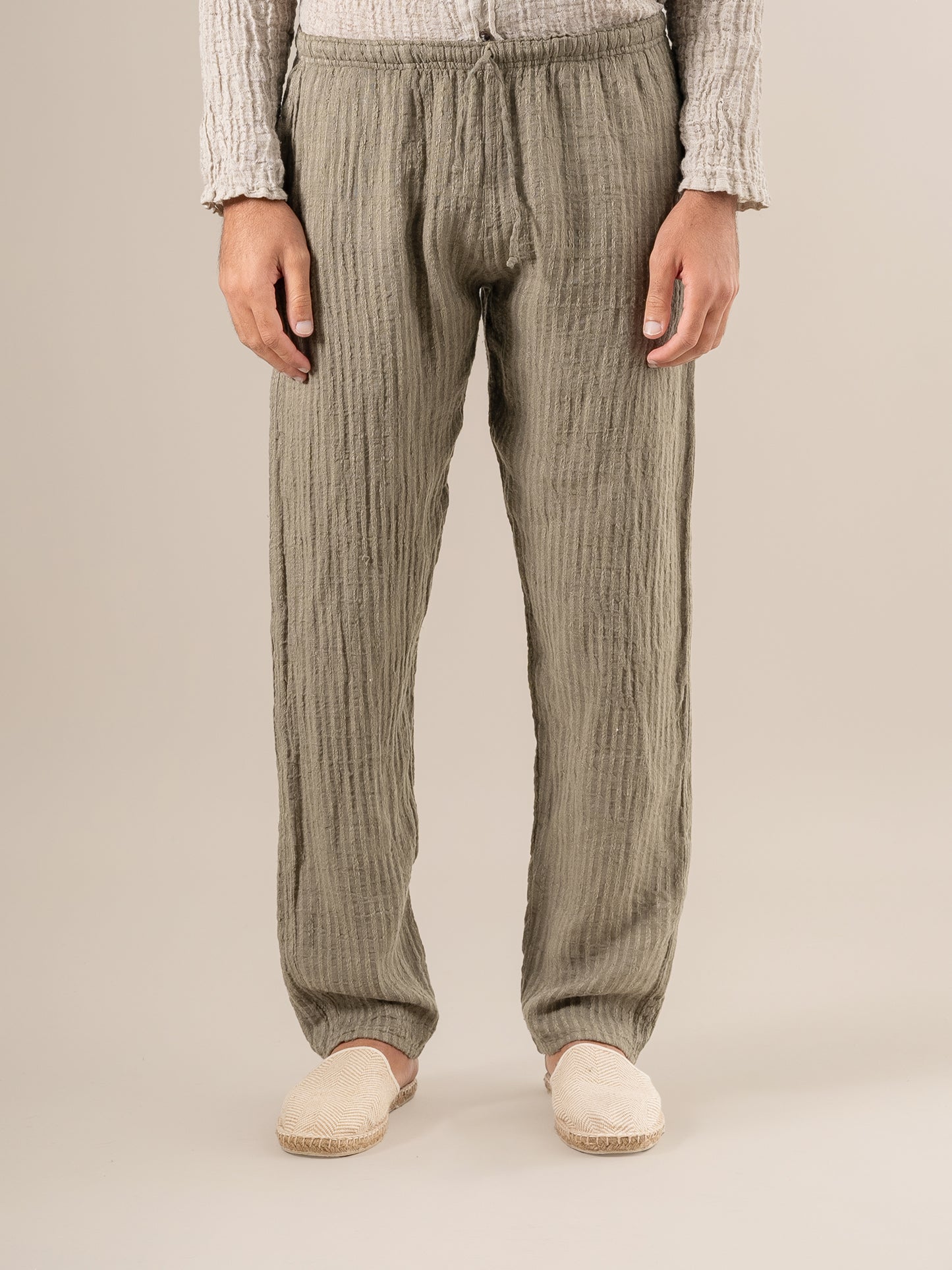 Pantaloni Amalfi Tela Uffizi Fossile PANTALONE AMALFI tela uffizi 284 Bottega Di Brunella 